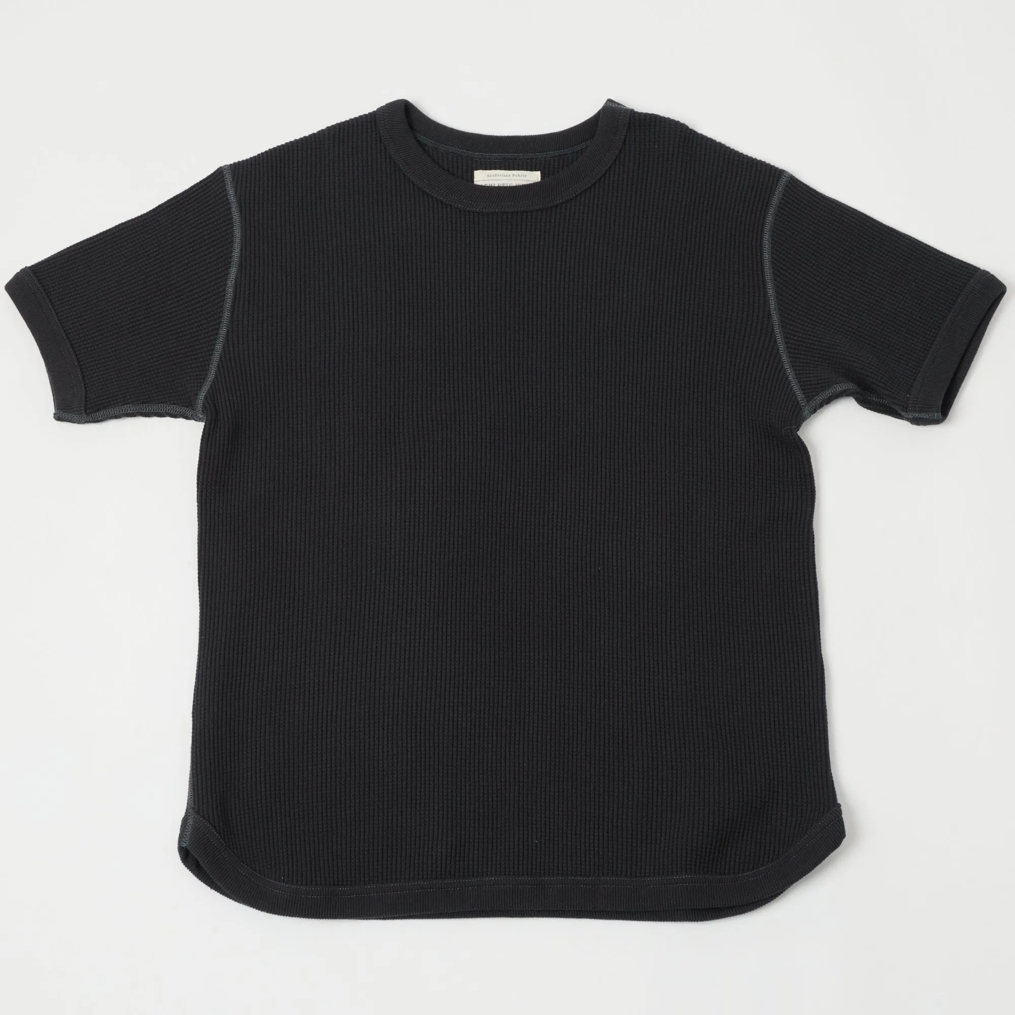 FULLCOUNT 5964S Heavyweight Waffle T-Shirt - Ink Black sold by Son of a Stag