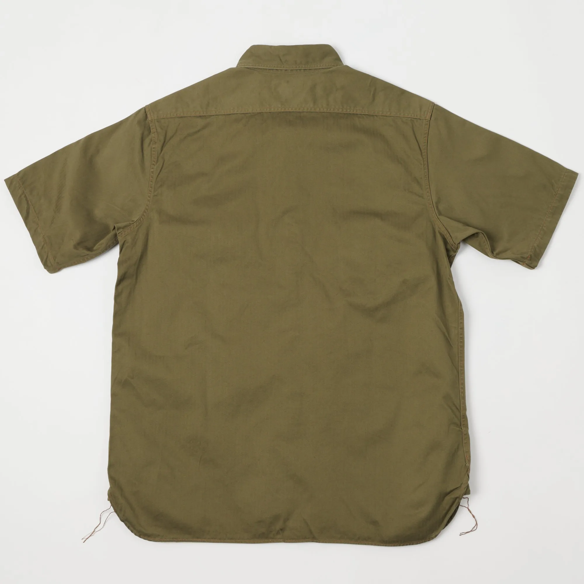 Buzz Rickson's Short Sleeve Herringbone Work Shirt - Olive sold by Son of a Stag product image thumbnail 5