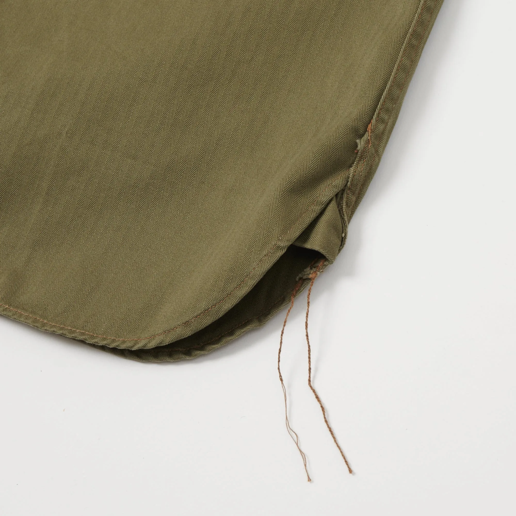 Buzz Rickson's Short Sleeve Herringbone Work Shirt - Olive sold by Son of a Stag product image thumbnail 4