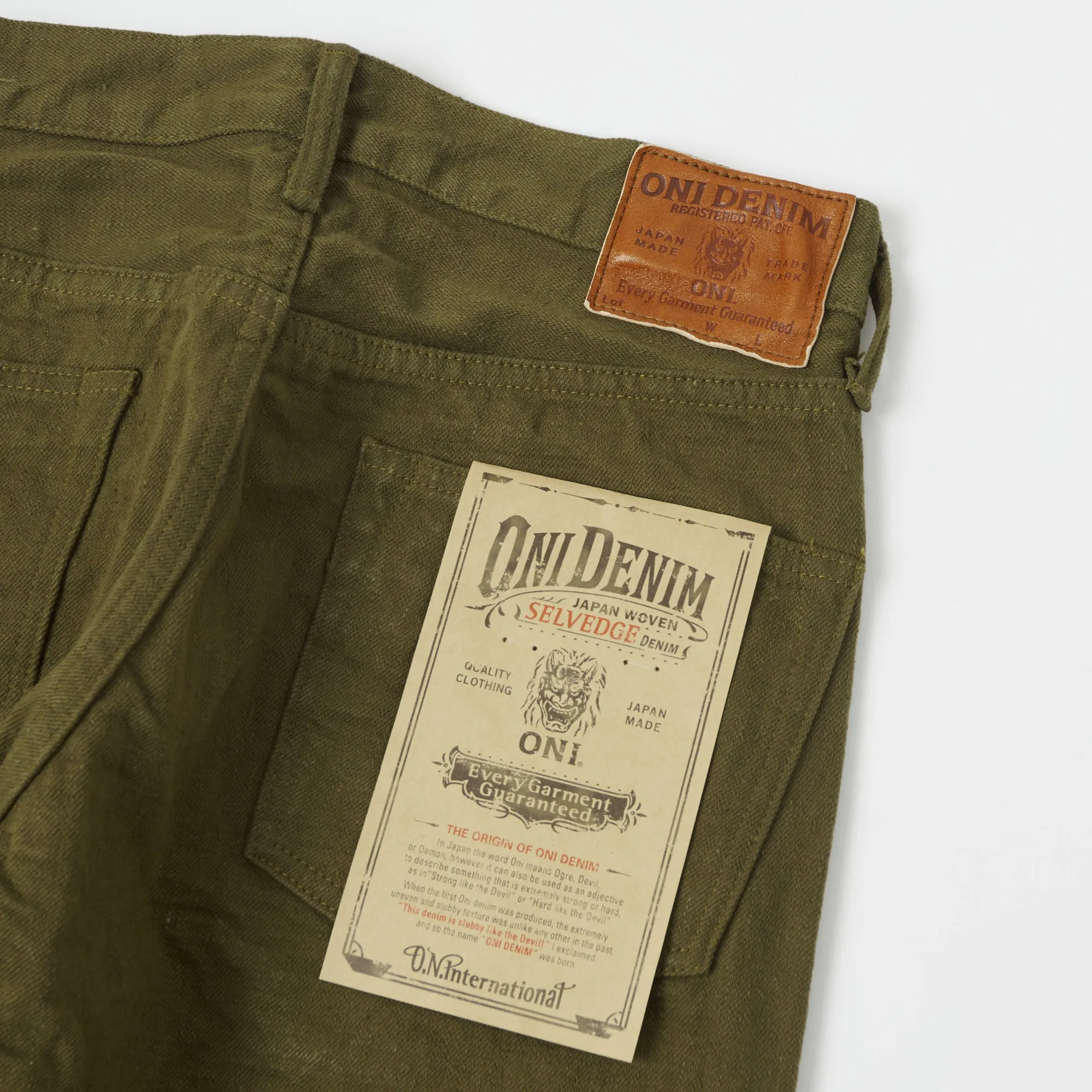 ONI Denim 612-OLOL 'Warp and Weft' 12oz Regular Tapered Jean - Olive One Wash sold by Son of a Stag product image thumbnail 4