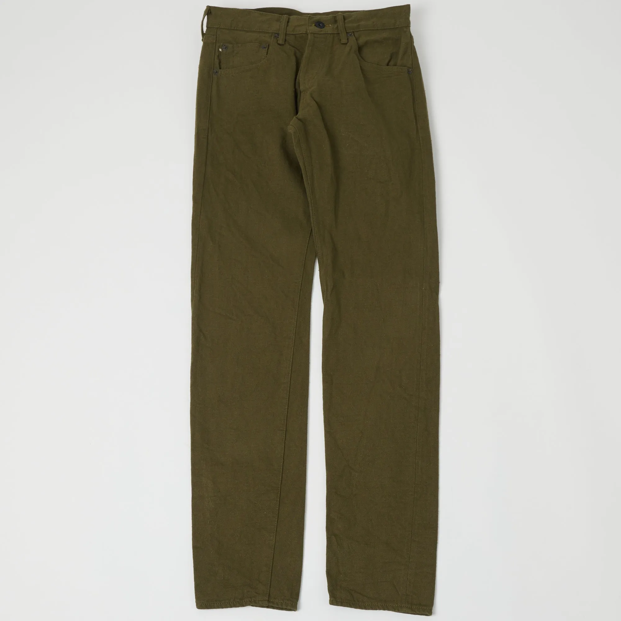 ONI Denim 612-OLOL 'Warp and Weft' 12oz Regular Tapered Jean - Olive One Wash sold by Son of a Stag