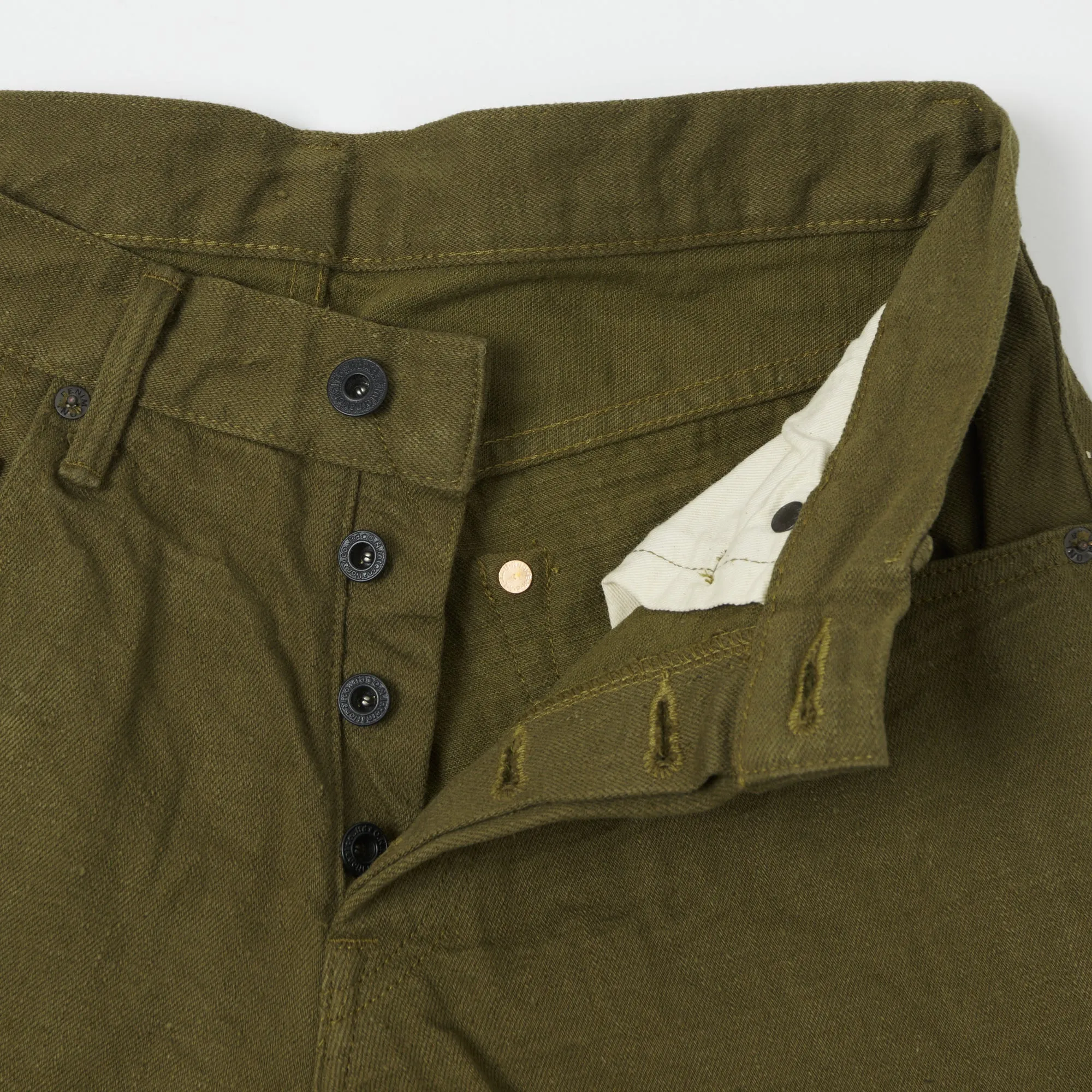 ONI Denim 612-OLOL 'Warp and Weft' 12oz Regular Tapered Jean - Olive One Wash sold by Son of a Stag product image thumbnail 2