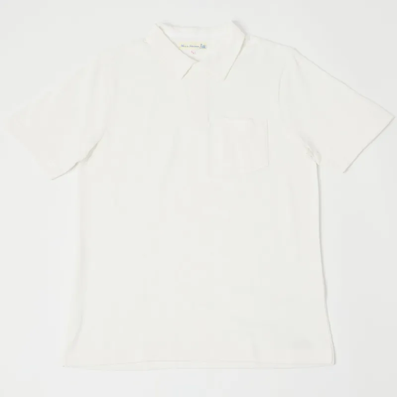 Merz b. Schwanen 2PKPL Pocket Polo Shirt - White sold by Son of a Stag