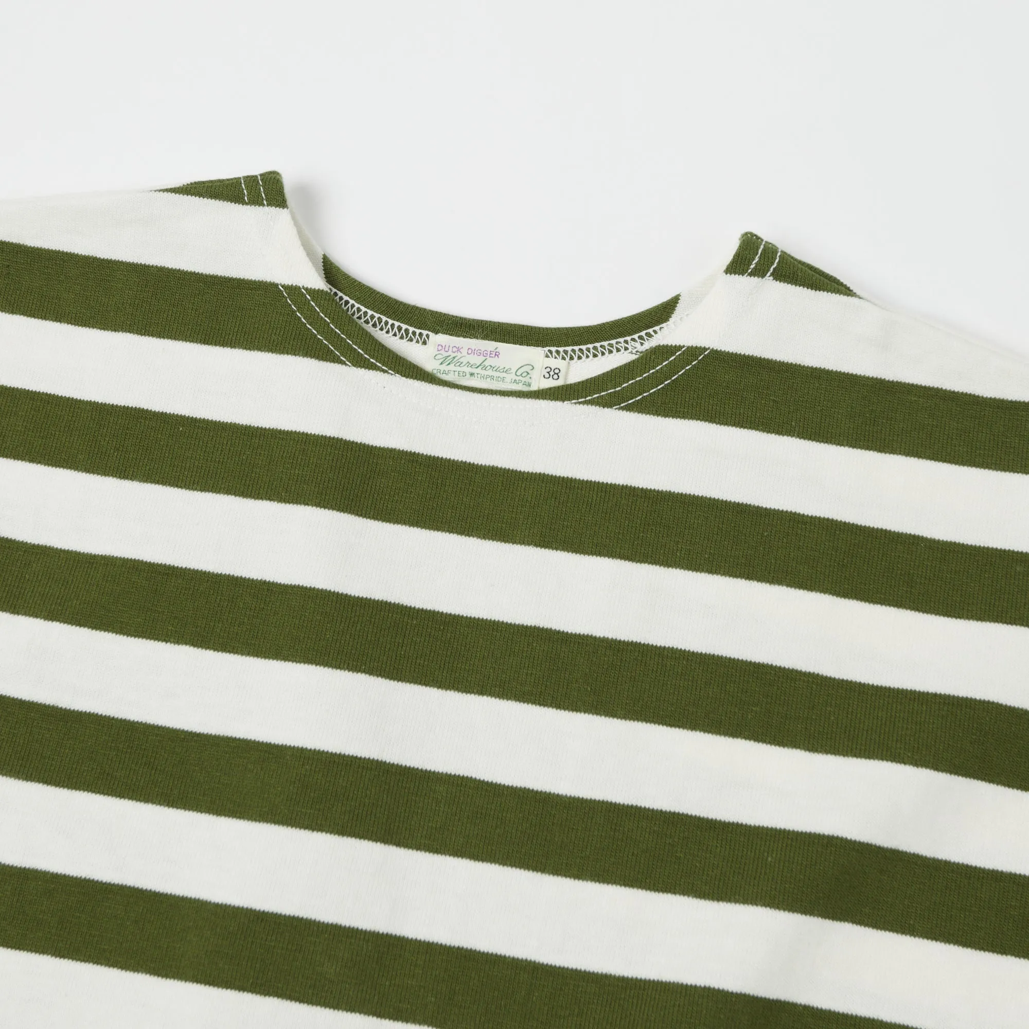 Warehouse & Co 4094 Duck Digger Stripe T-Shirt - Off White/Green sold by Son of a Stag product image thumbnail 2