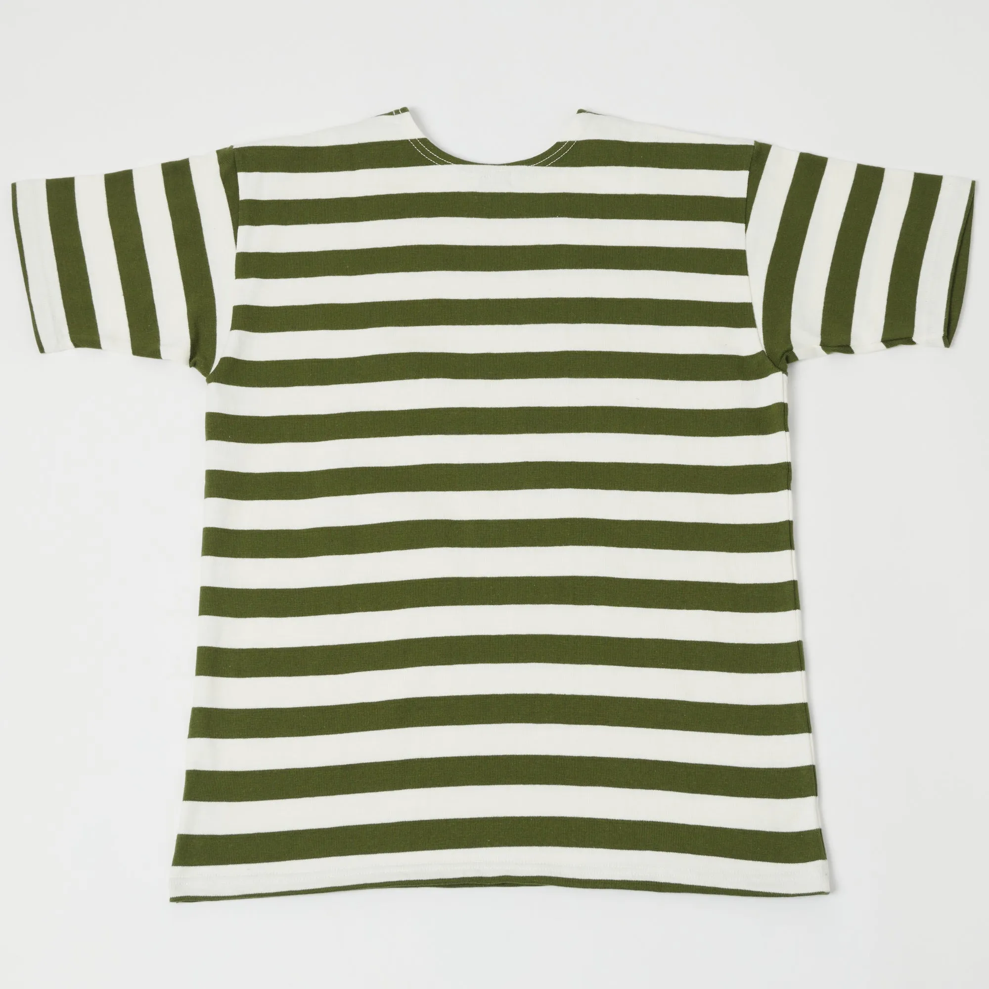 Warehouse & Co 4094 Duck Digger Stripe T-Shirt - Off White/Green sold by Son of a Stag product image thumbnail 3