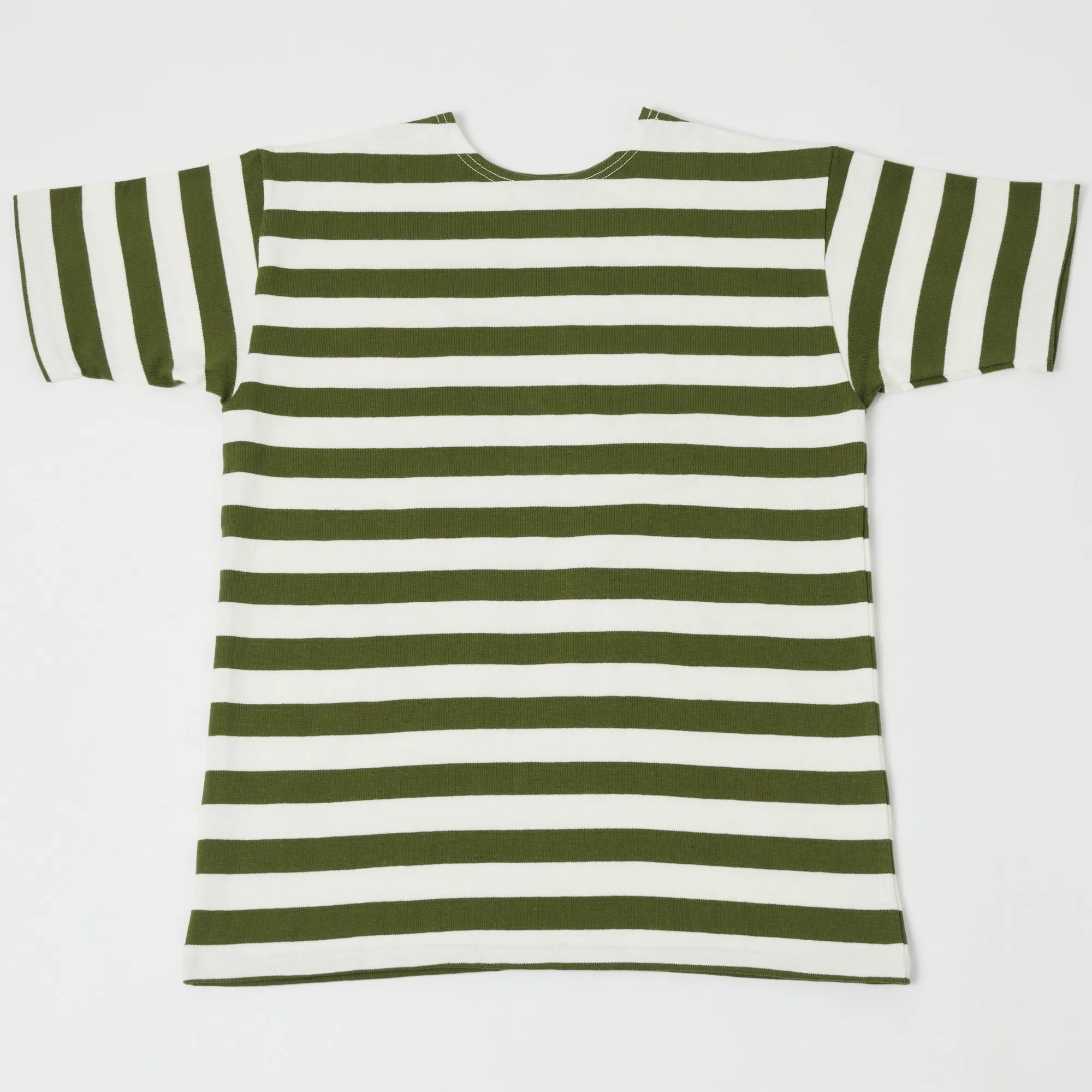 Warehouse & Co 4094 Duck Digger Stripe T-Shirt - Off White/Green sold by Son of a Stag