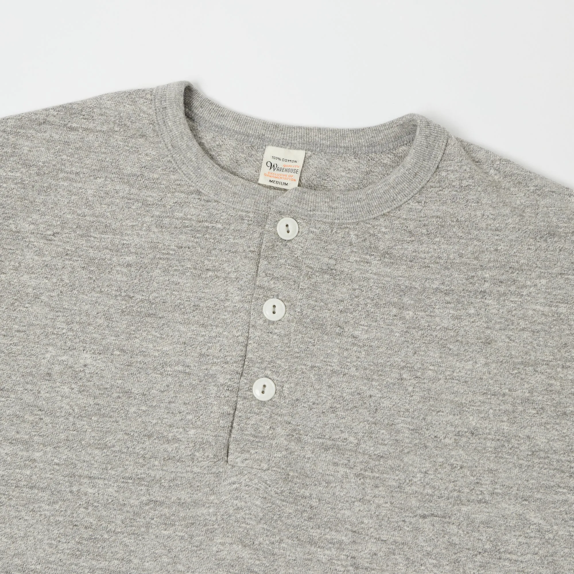 Warehouse & Co 4601 Henley T-Shirt - Heather Grey sold by Son of a Stag product image thumbnail 2