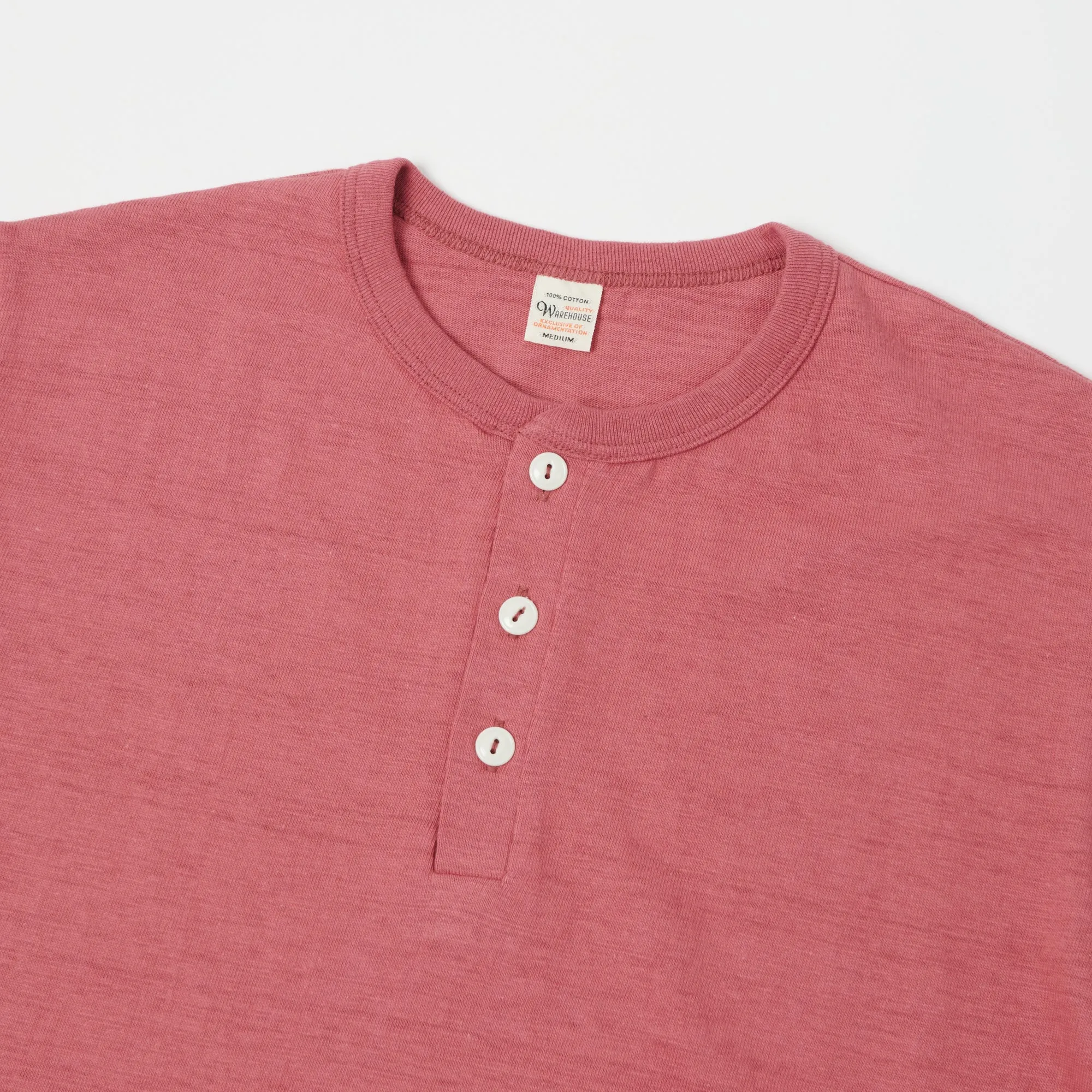 Warehouse & Co 4601 Henley T-Shirt - Faded Red sold by Son of a Stag product image thumbnail 2