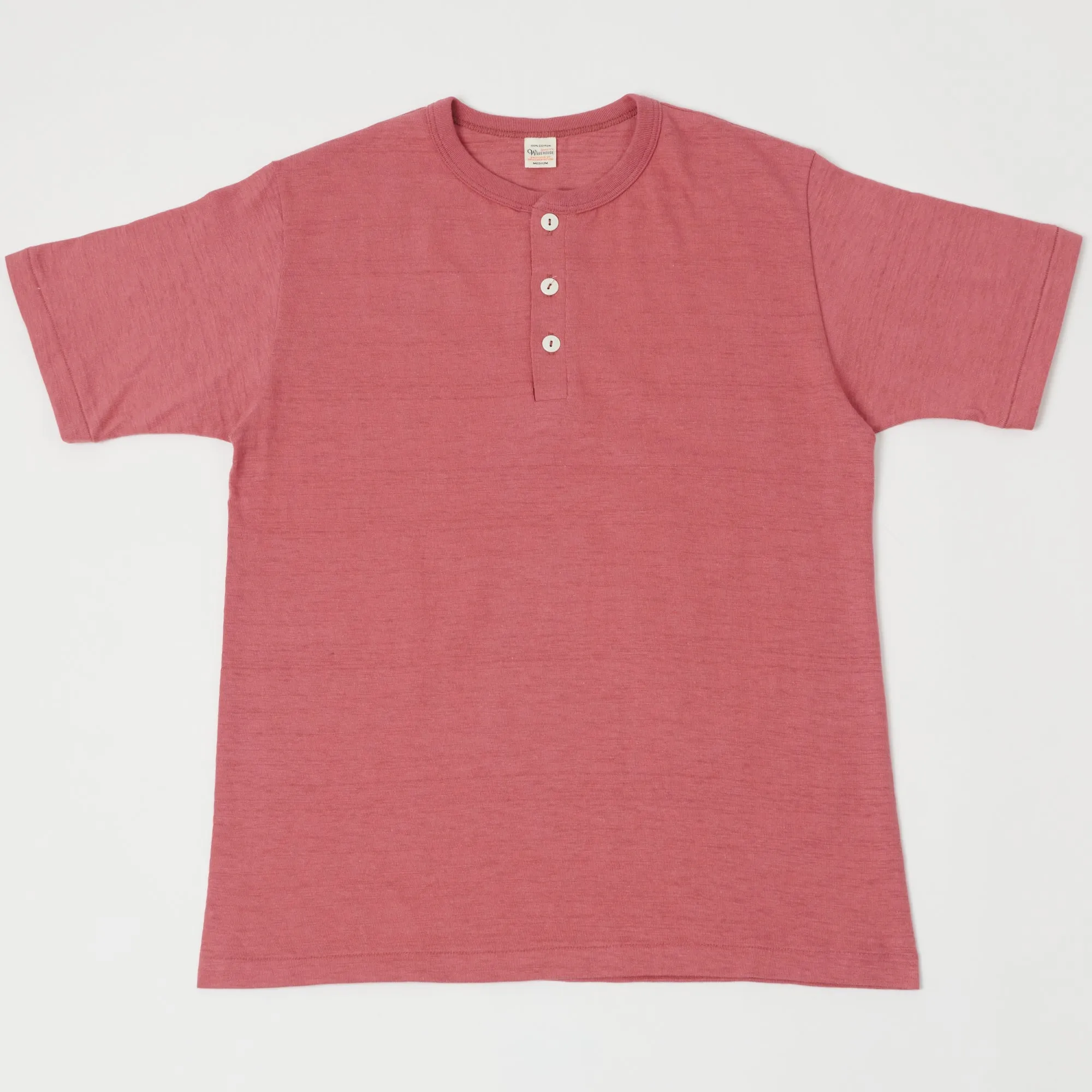 Warehouse & Co 4601 Henley T-Shirt - Faded Red sold by Son of a Stag