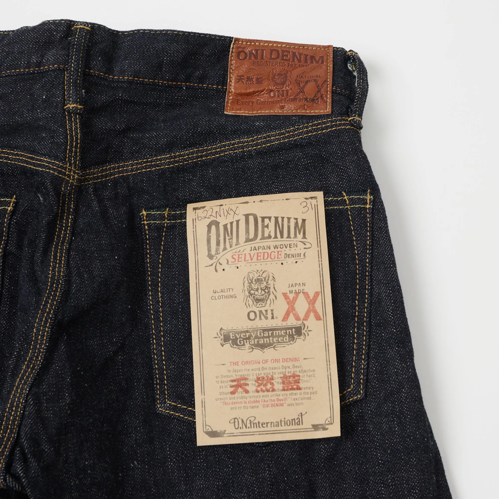 ONI Denim 622NIXX 17oz Natural Indigo Regular Tapered Jean - One Wash sold by Son of a Stag product image thumbnail 2