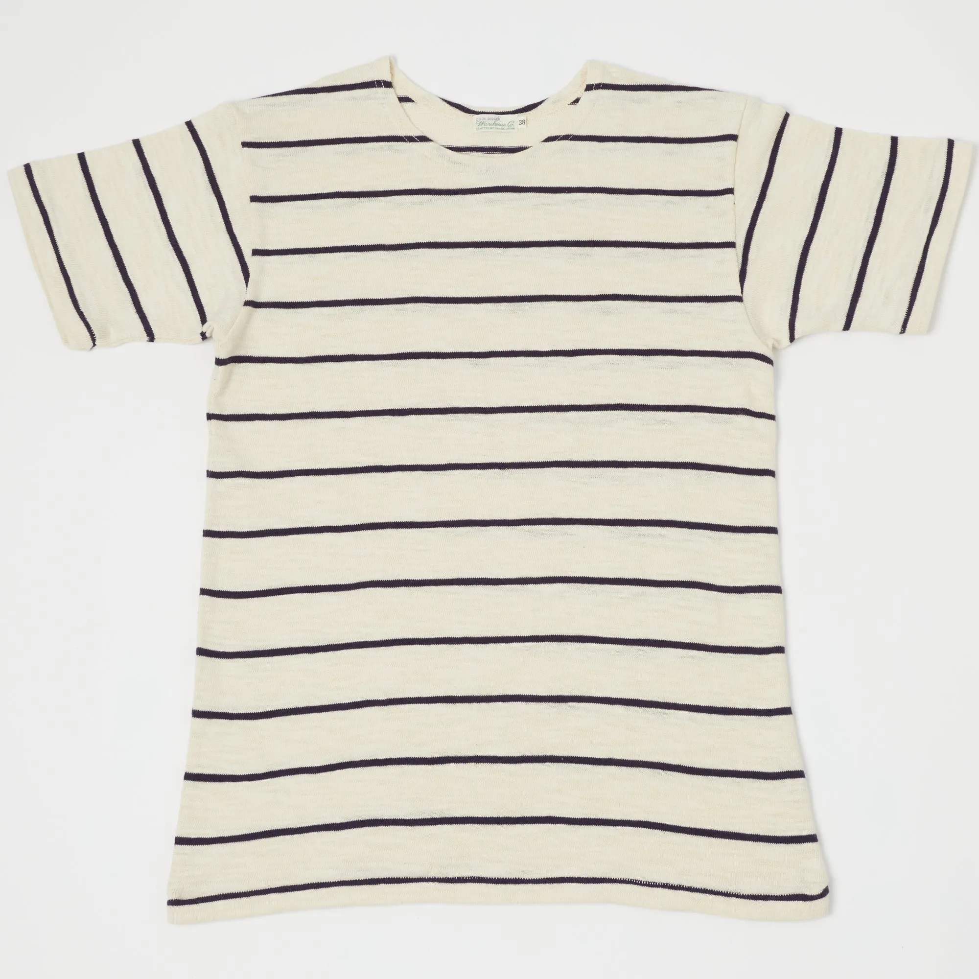 Warehouse & Co 4087 Duck Digger Stripe T-Shirt - Off White/Navy sold by Son of a Stag