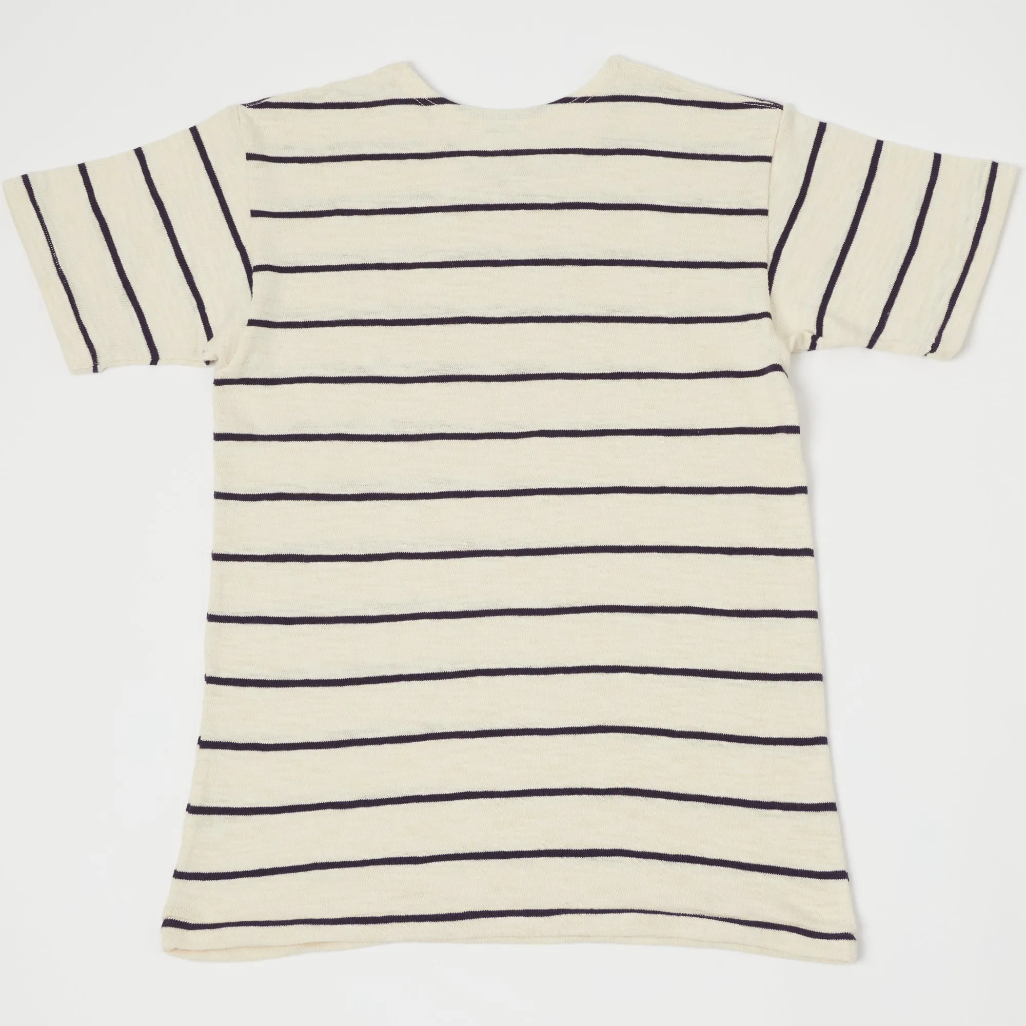 Warehouse & Co 4087 Duck Digger Stripe T-Shirt - Off White/Navy sold by Son of a Stag product image thumbnail 3