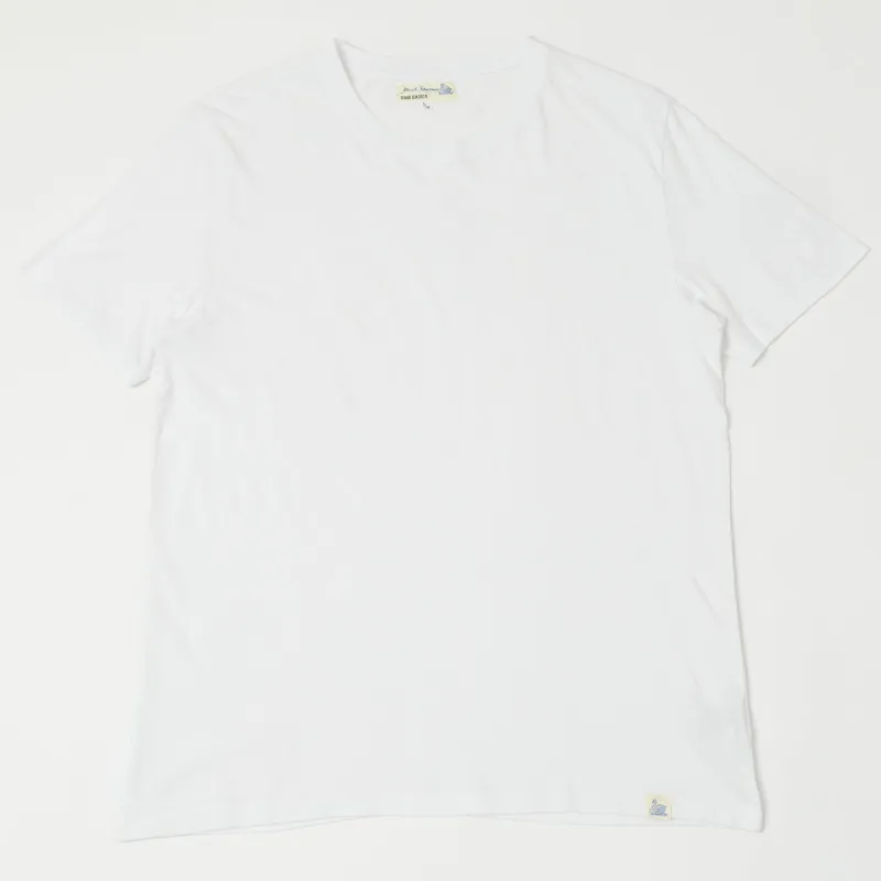 Merz b. Schwanen 'Good Basics' Vintage Wash T-Shirt - White sold by Son of a Stag