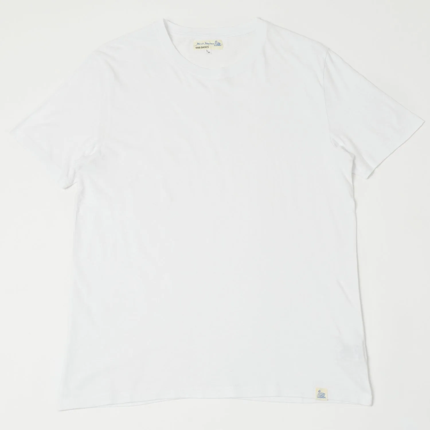 Merz b. Schwanen 'Good Basics' Vintage Wash T-Shirt - White sold by Son of a Stag