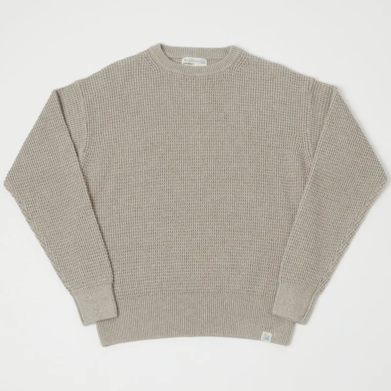 Merz b. Schwanen 'Good Basics' Waffle Knit Pullover - Grey Melange sold by Son of a Stag