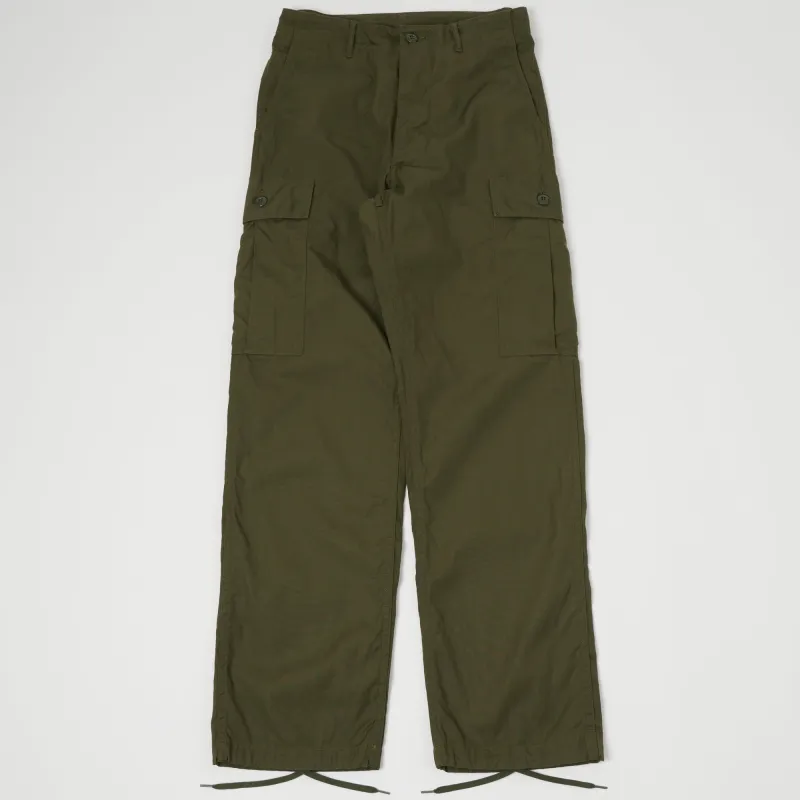 Buzz Rickson's Wind Resistant Poplin Trouser - Olive sold by Son of a Stag