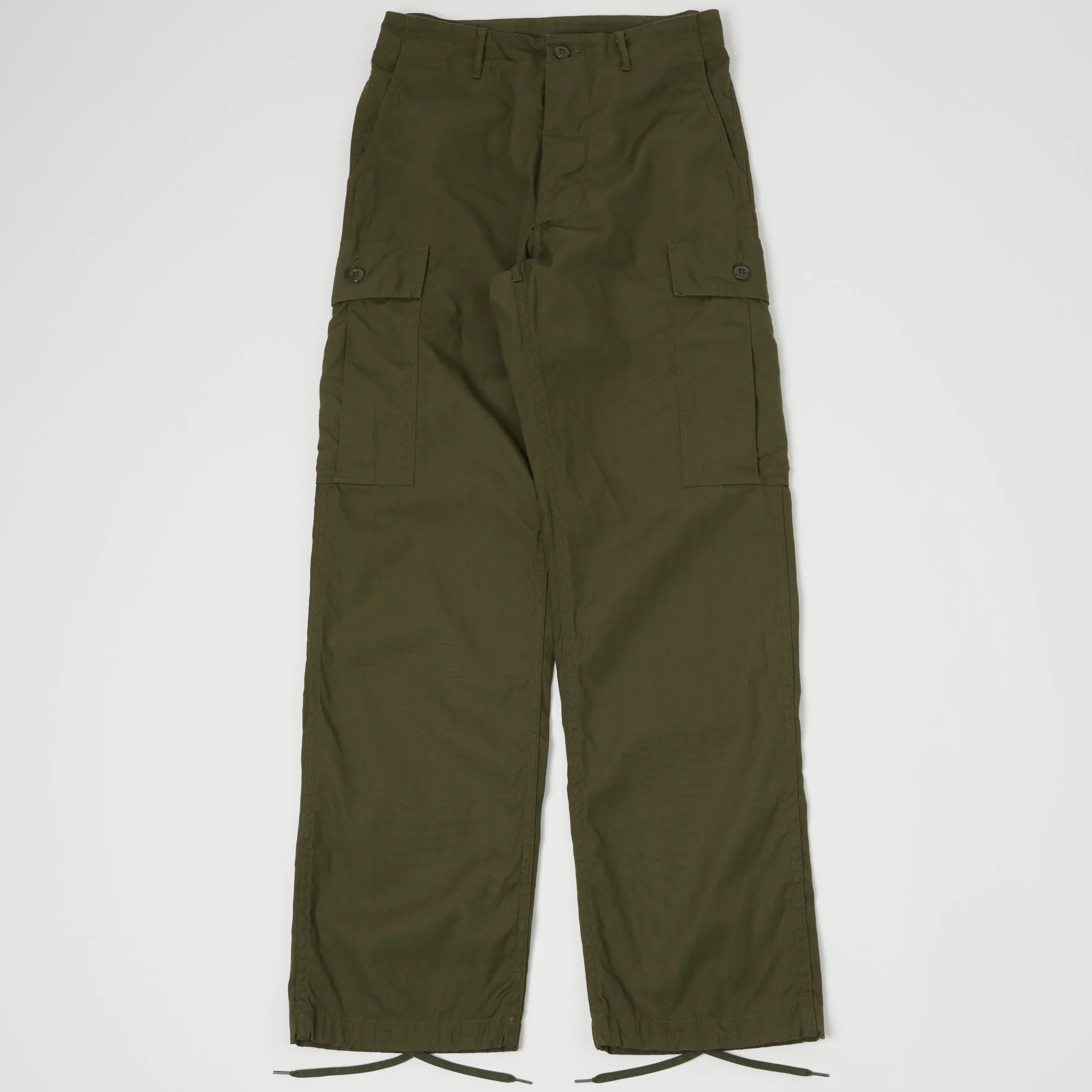 Buzz Rickson's Wind Resistant Poplin Trouser - Olive sold by Son of a Stag