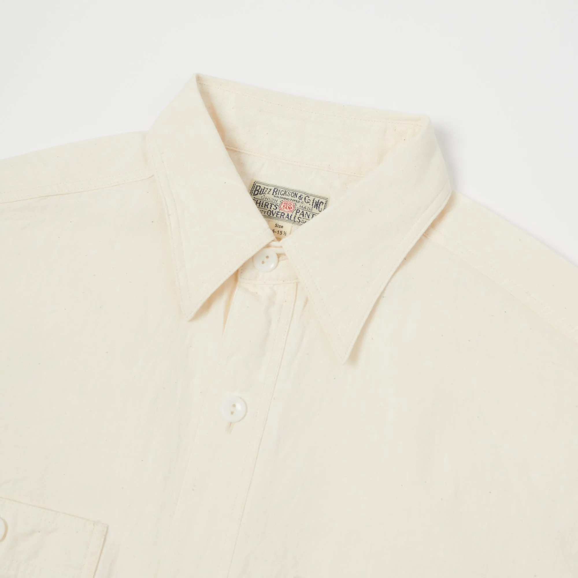 Buzz Rickson's Short Sleeve Chambray Shirt - White sold by Son of a Stag product image thumbnail 2