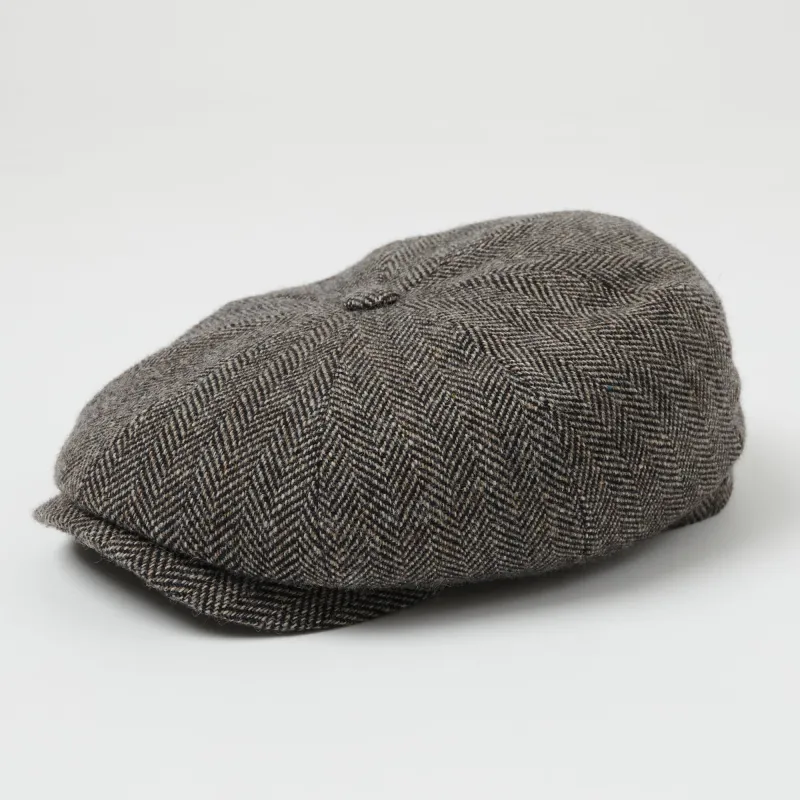 Stetson Hatteras Woolrich Herringbone Flat Cap - Grey sold by Son of a Stag