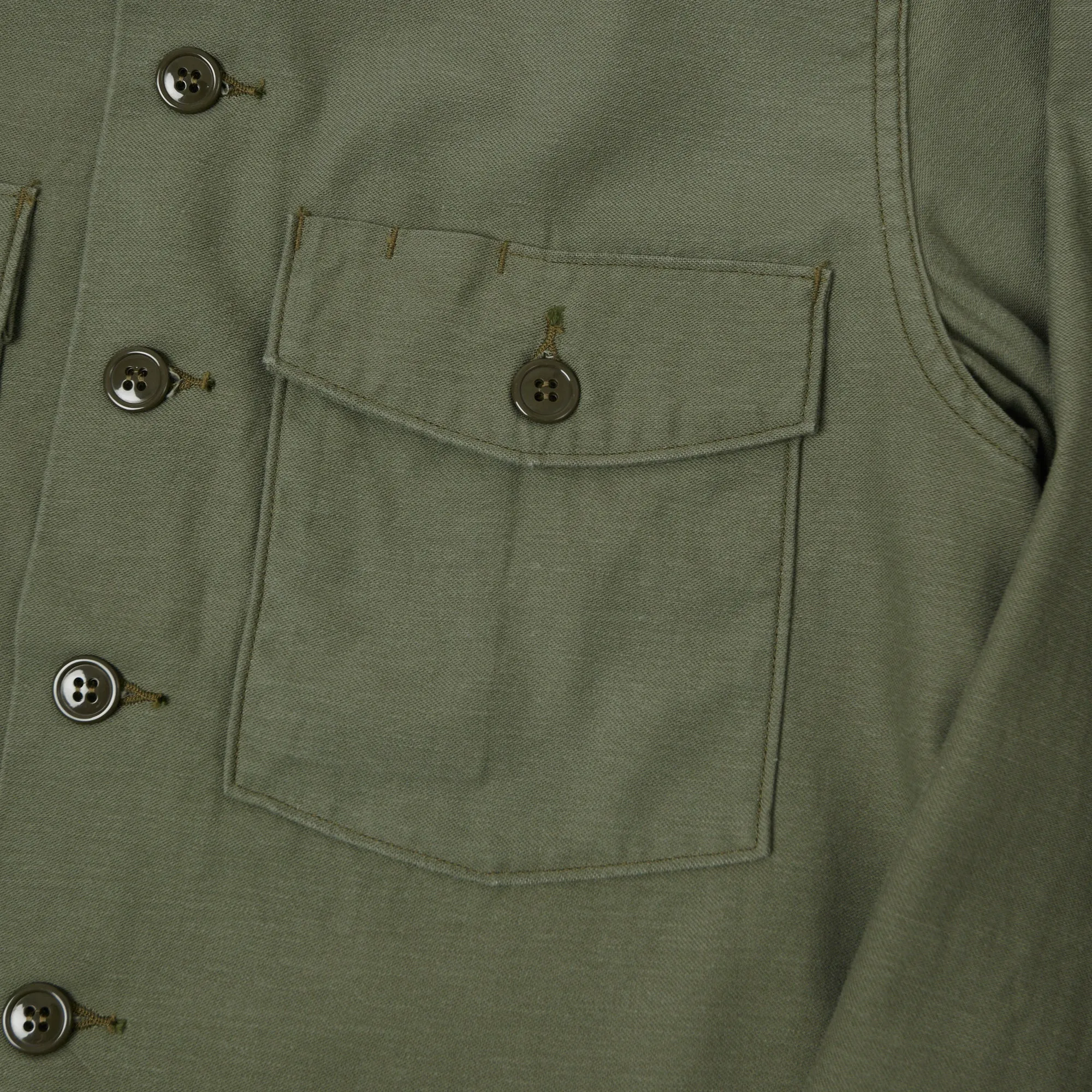 Buzz Rickson's OG-107 Sateen Utility Shirt - Olive sold by Son of a Stag product image thumbnail 5