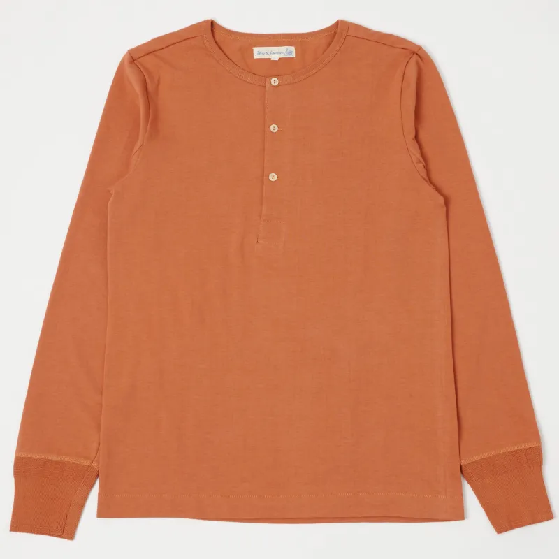 Merz b. Schwanen 206 Long Sleeve Henley - Sunset sold by Son of a Stag
