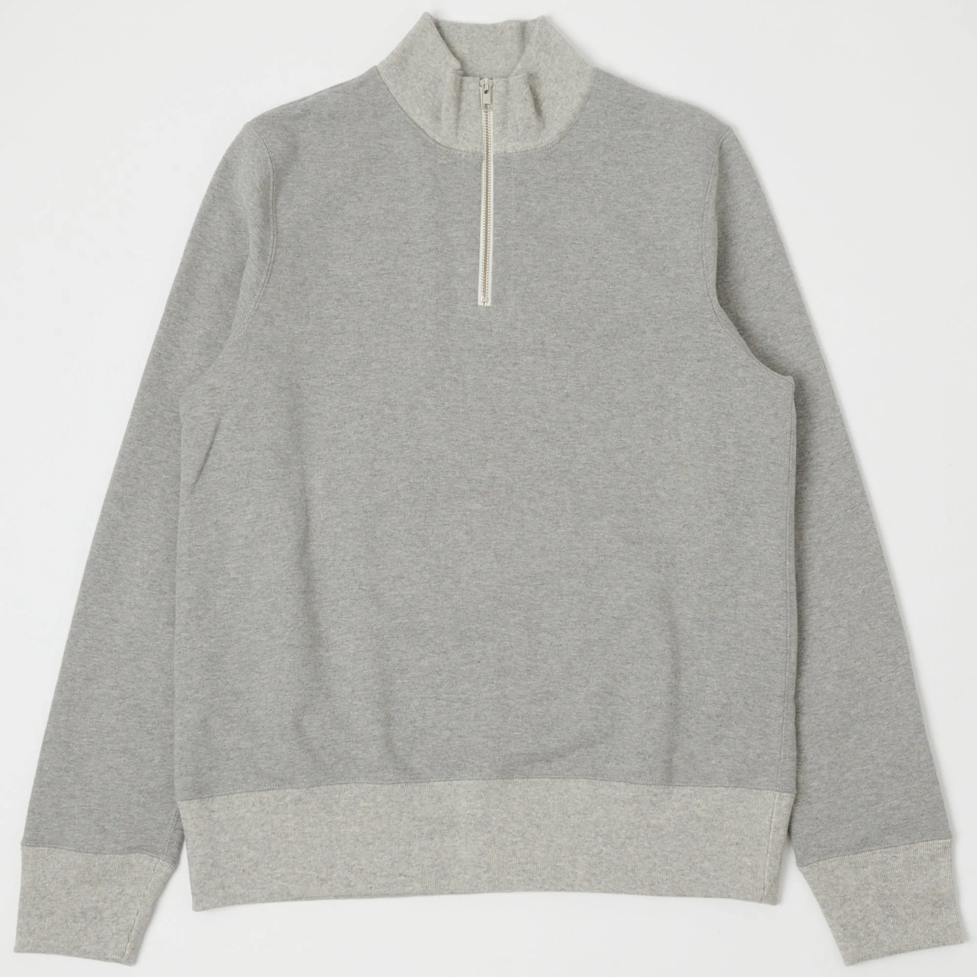 Merz b. Schwanen 343Z Half Zip Sweatshirt - Grey Melange sold by Son of a Stag