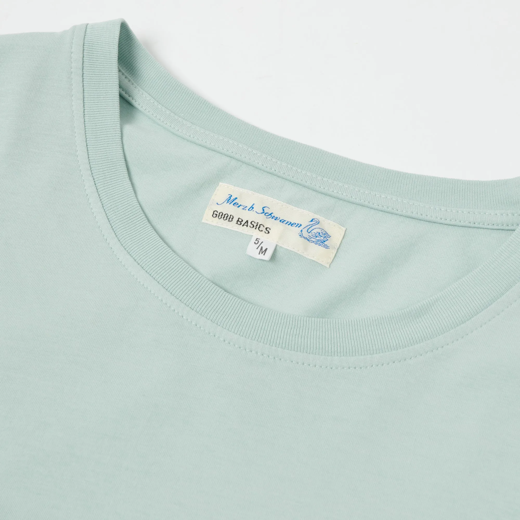 Merz b. Schwanen 'Good Basics' Vintage Wash T-Shirt - Ice sold by Son of a Stag product image thumbnail 2