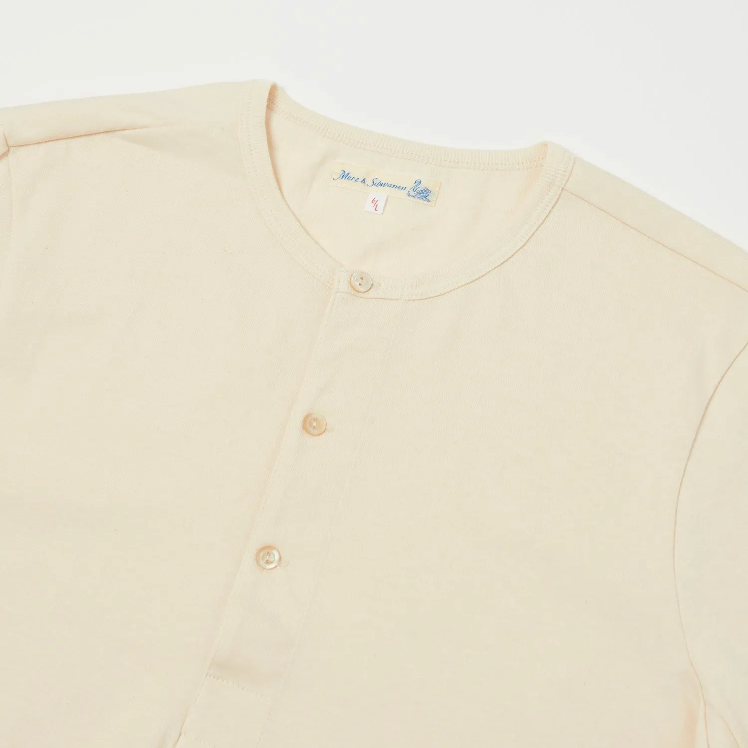 Merz b. Schwanen 207 Short Sleeve Henley - Nature sold by Son of a Stag product image thumbnail 2