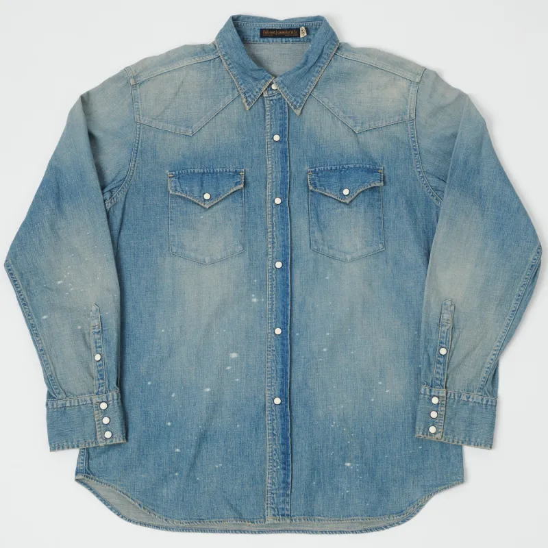 FULLCOUNT 4894 Denim Western Shirt - Heavy Wash sold by Son of a Stag