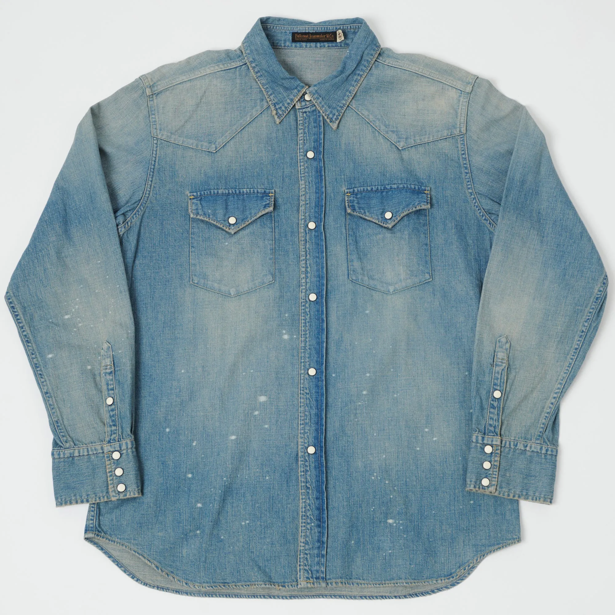 FULLCOUNT 4894 Denim Western Shirt - Heavy Wash sold by Son of a Stag