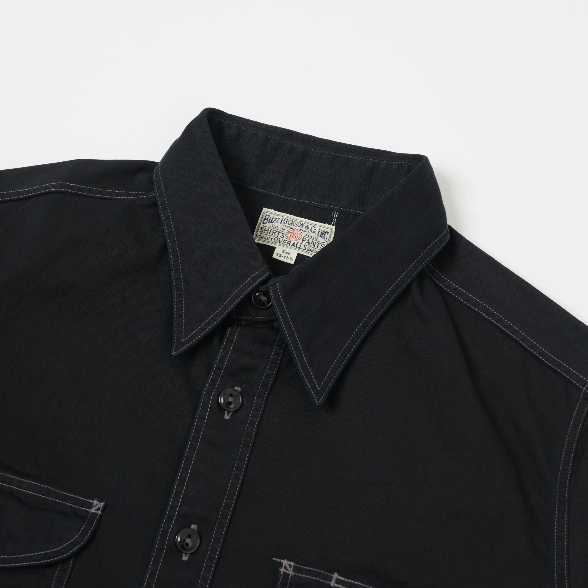 Buzz Rickson's Herringbone Work Shirt - Black sold by Son of a Stag product image thumbnail 2