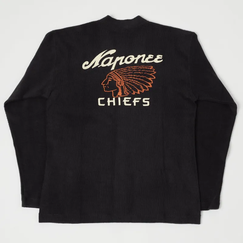Warehouse & Co 488 'Chiefs' Cotton Pile Cardigan - Black sold by Son of a Stag