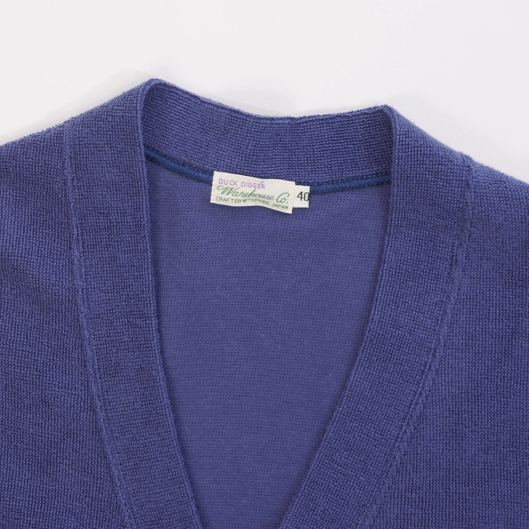 Warehouse & Co 488 'Chiefs' Cotton Pile Cardigan - Navy sold by Son of a Stag product image thumbnail 5