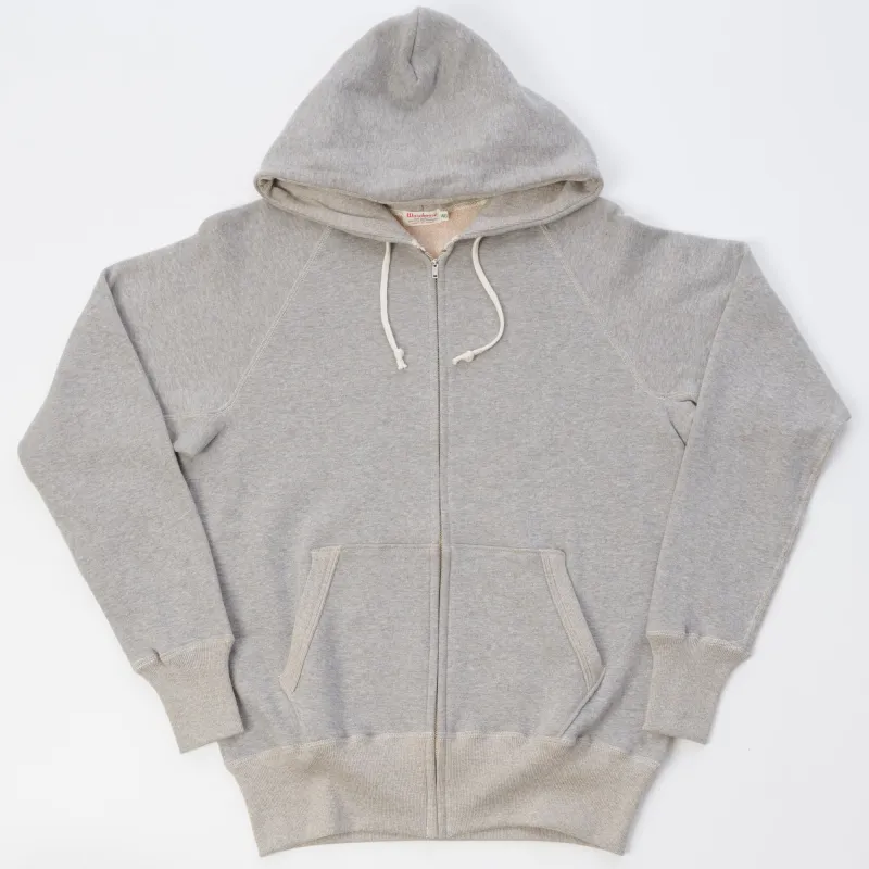 Warehouse & Co 451 Raglan Sleeve Full Zip Hoodie - Heather Grey sold by Son of a Stag