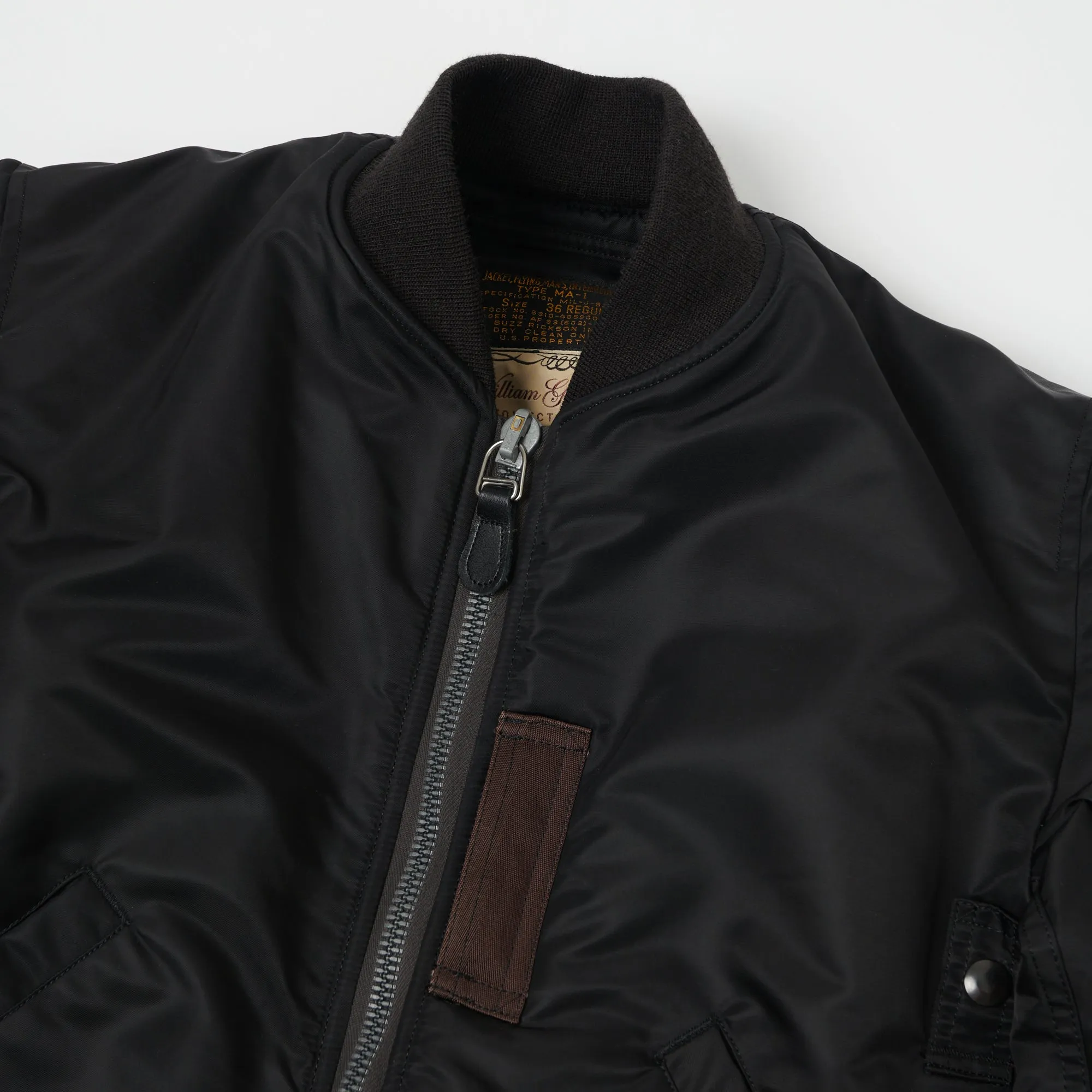 Buzz Rickson's x William Gibson MA-1 Flight Jacket 'Regular' - Black sold by Son of a Stag product image thumbnail 2