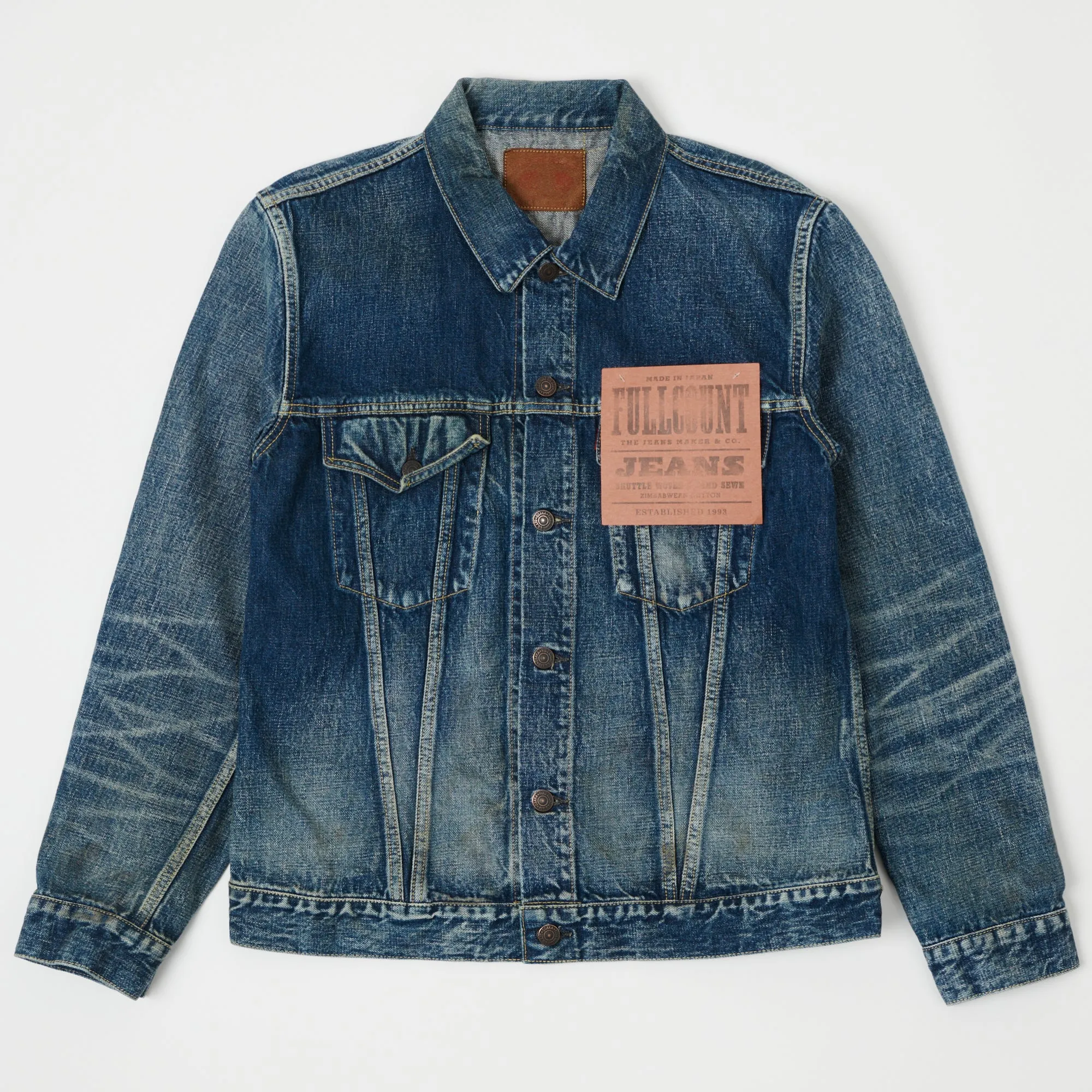 FULLCOUNT 2101 13.7oz Type III Denim Jacket - 'More Than Real' Wash sold by Son of a Stag