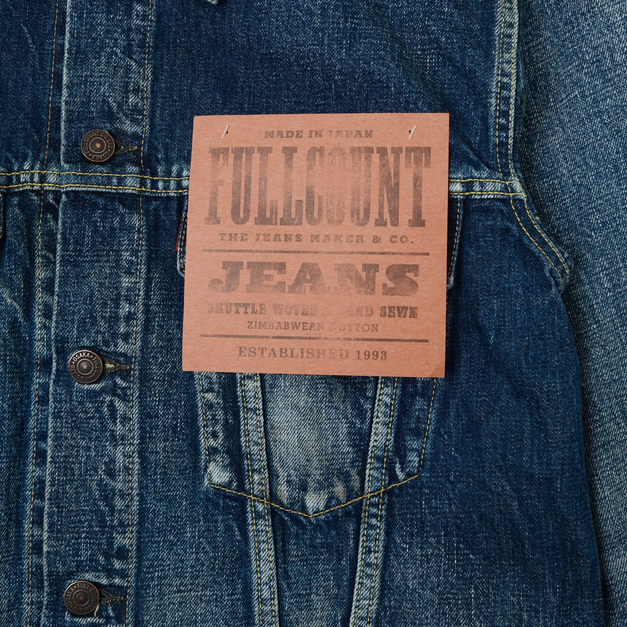 FULLCOUNT 2101 13.7oz Type III Denim Jacket - 'More Than Real' Wash sold by Son of a Stag product image thumbnail 3