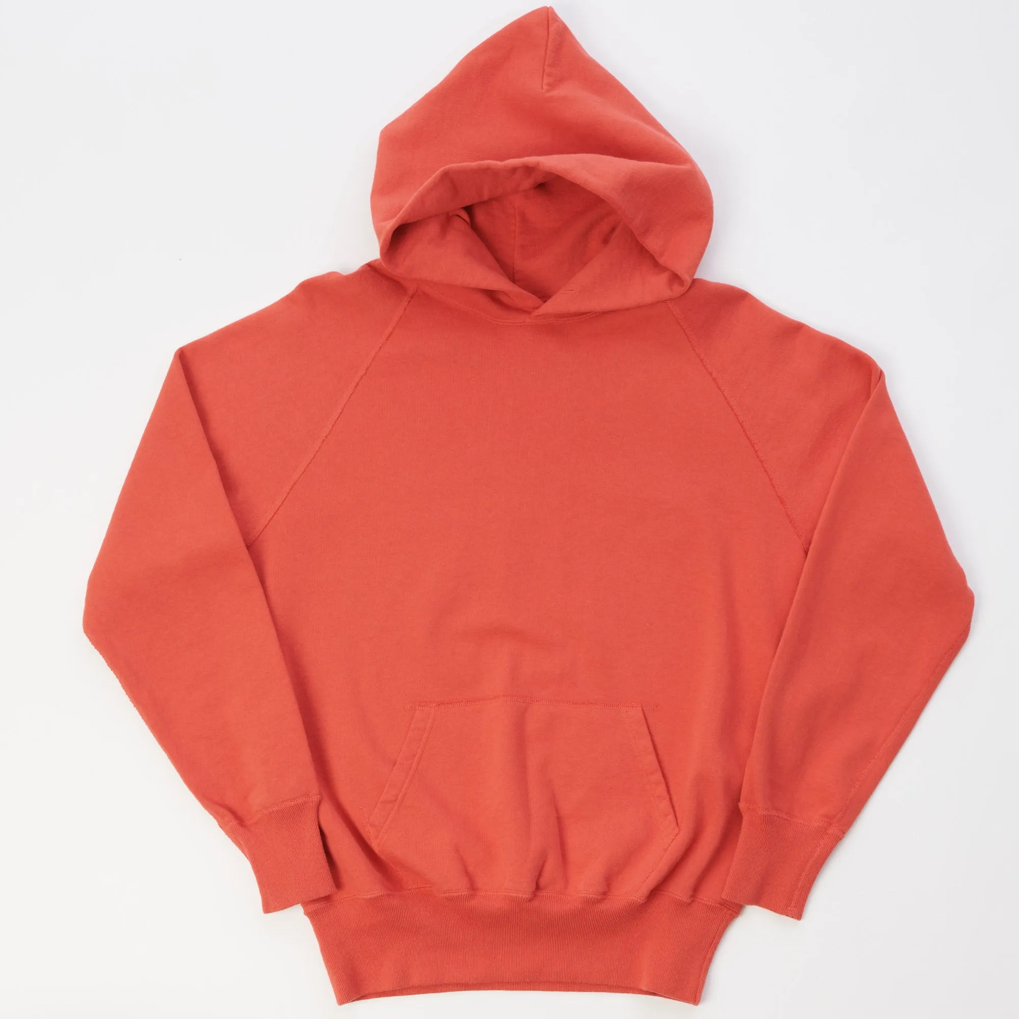Warehouse & Co 462 Raglan Sleeve Hooded Sweatshirt - Faded Red sold by Son of a Stag