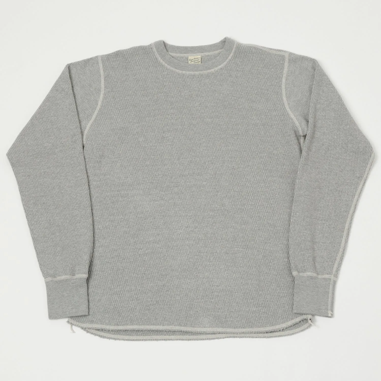 Buzz Rickson's Long Sleeve Thermal T-Shirt - Heather Grey sold by Son of a Stag