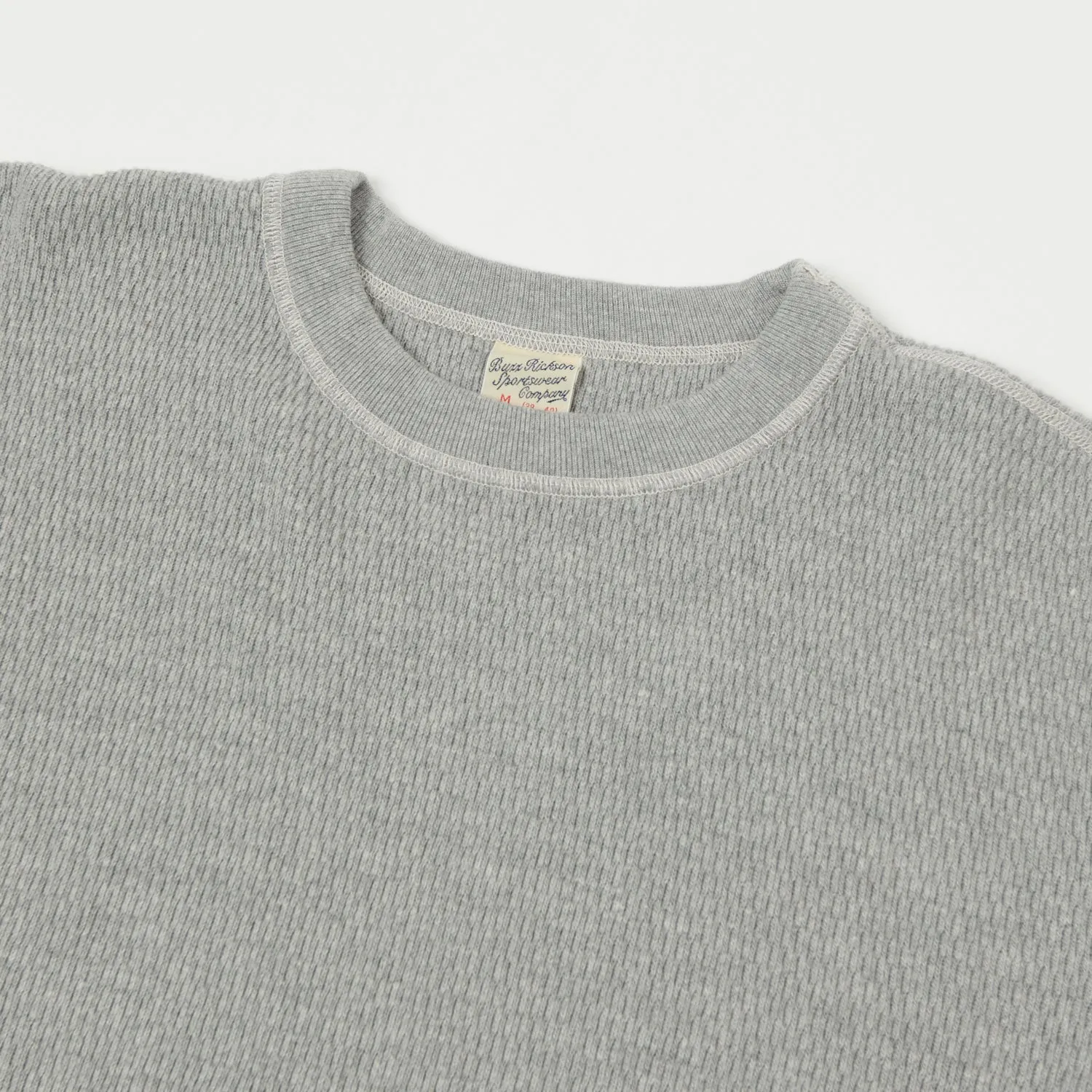 Buzz Rickson's Long Sleeve Thermal T-Shirt - Heather Grey sold by Son of a Stag product image thumbnail 2