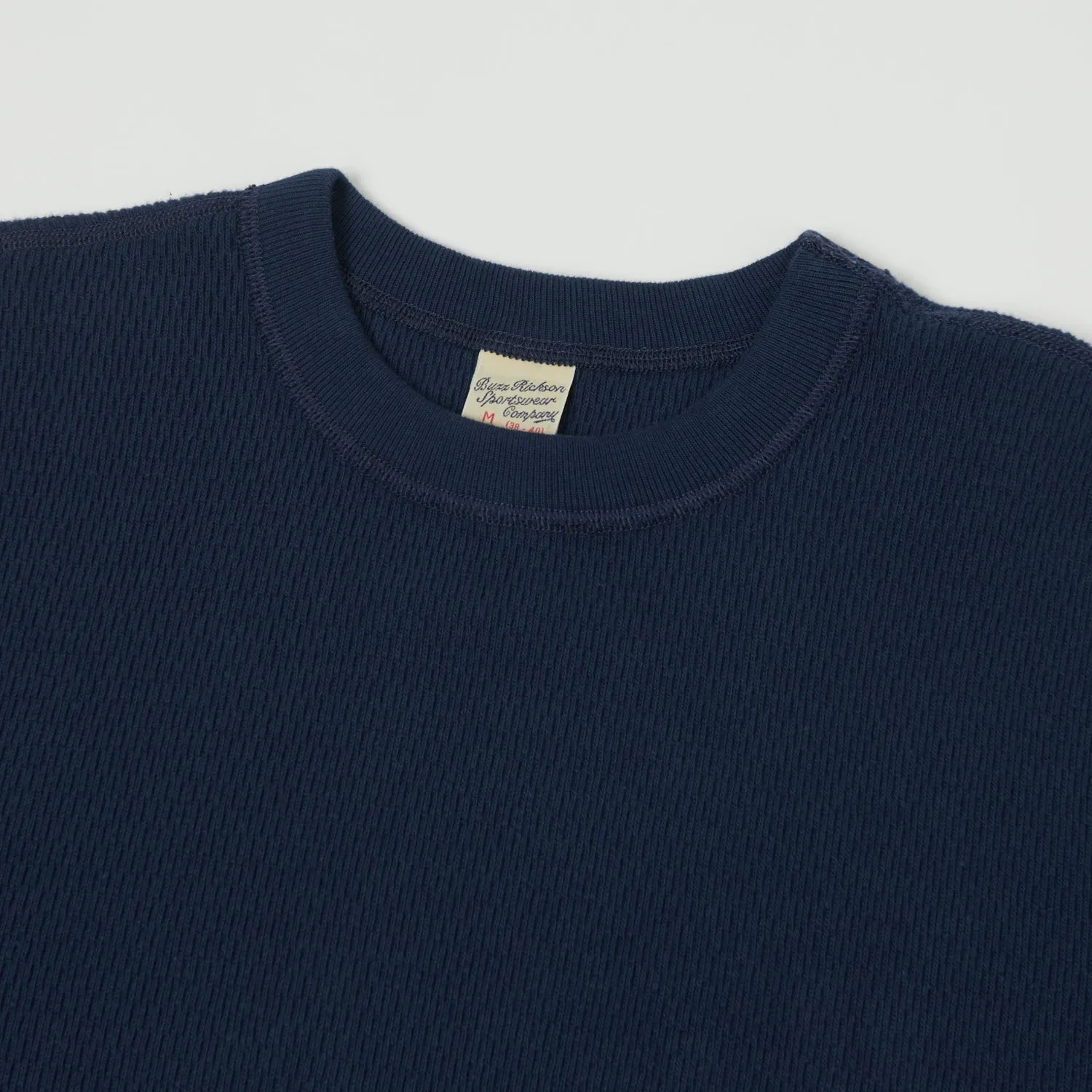 Buzz Rickson's Long Sleeve Thermal T-Shirt - Navy sold by Son of a Stag product image thumbnail 2