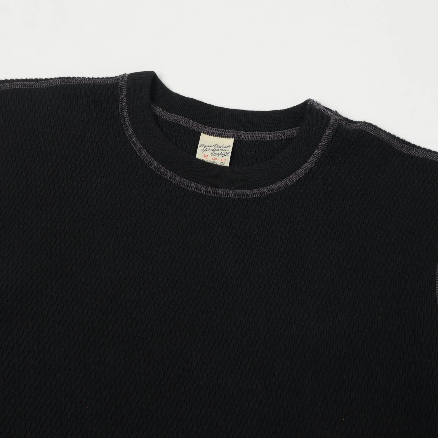 Buzz Rickson's Long Sleeve Thermal T-Shirt - Black sold by Son of a Stag product image thumbnail 2