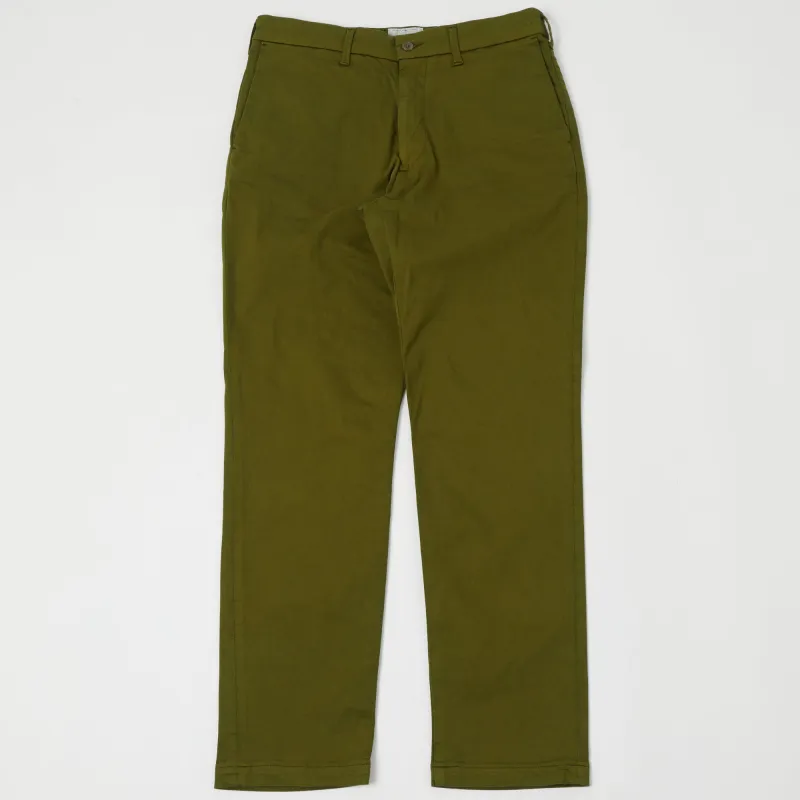 Spellbound Slim Tapered Stretch Chino - Army Green sold by Son of a Stag