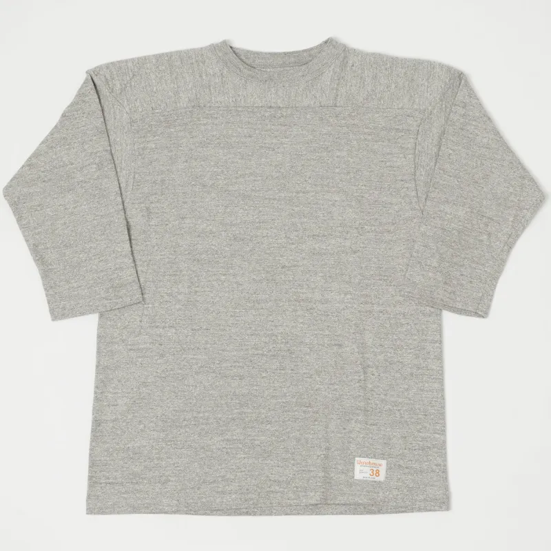 Warehouse & Co 4063 3/4 Sleeve Football T-Shirt - Heather Grey sold by Son of a Stag
