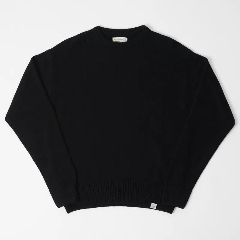 Merz b. Schwanen 'Good Basics' Recycled Cashmere Pullover - Deep Black sold by Son of a Stag