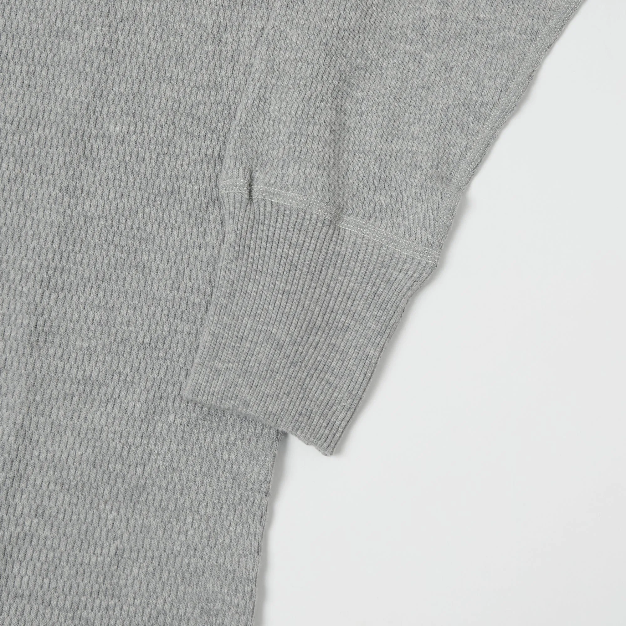 Warehouse & Co 5904 Waffle Knit Thermal Henley - Heather Grey sold by Son of a Stag product image thumbnail 4