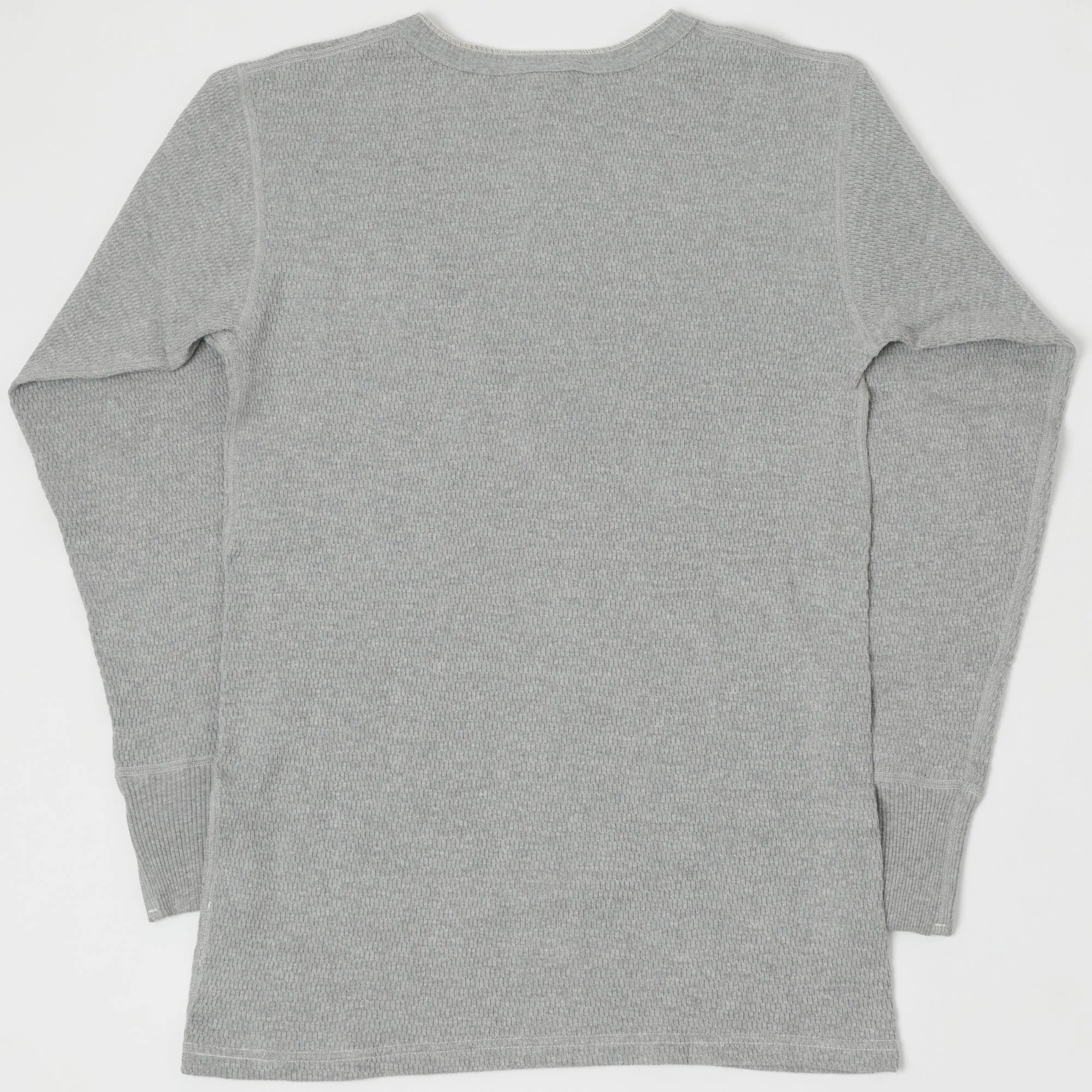 Warehouse & Co 5904 Waffle Knit Thermal Henley - Heather Grey sold by Son of a Stag product image thumbnail 3