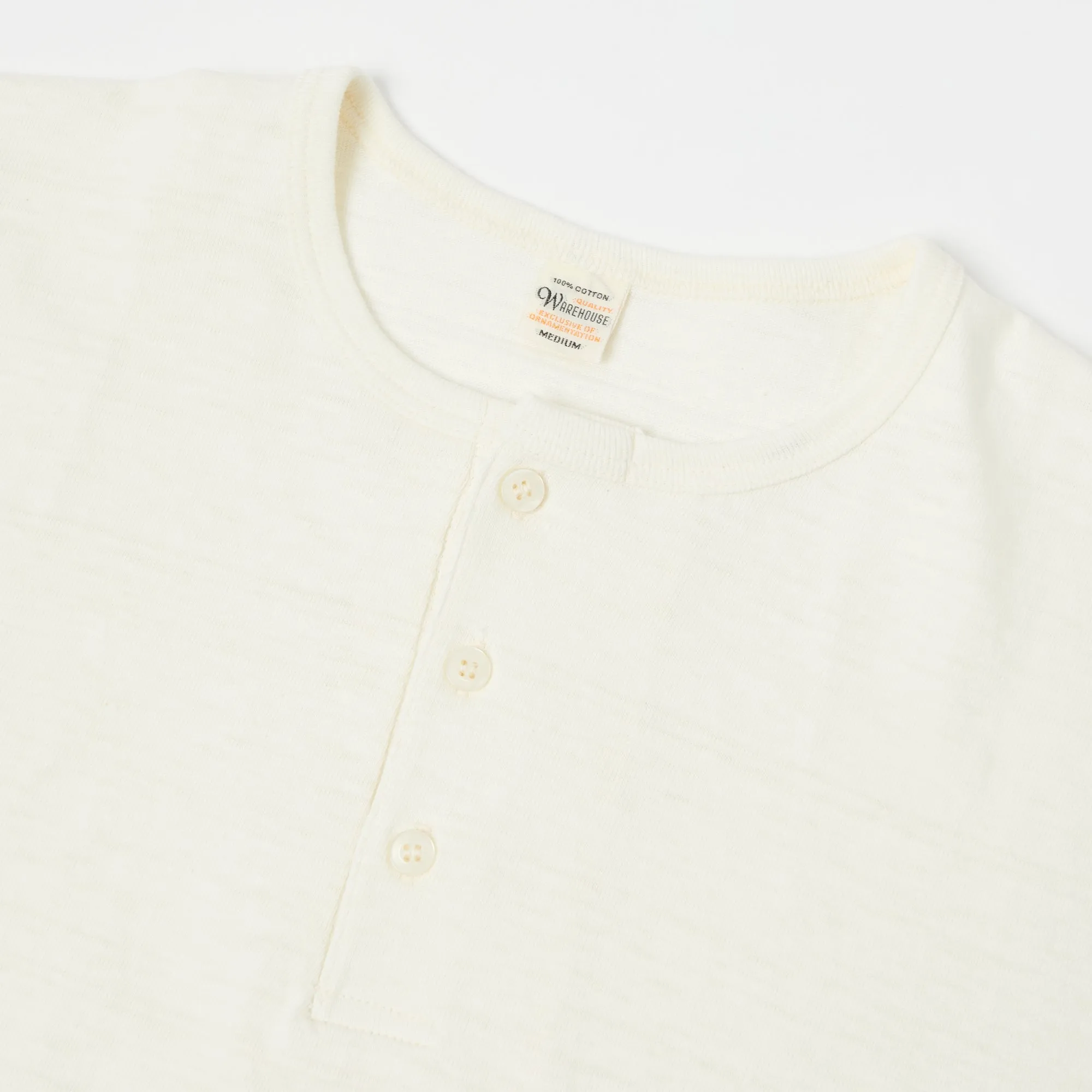 Warehouse & Co 4058 Baseball Henley - Cream/Light Green sold by Son of a Stag product image thumbnail 2
