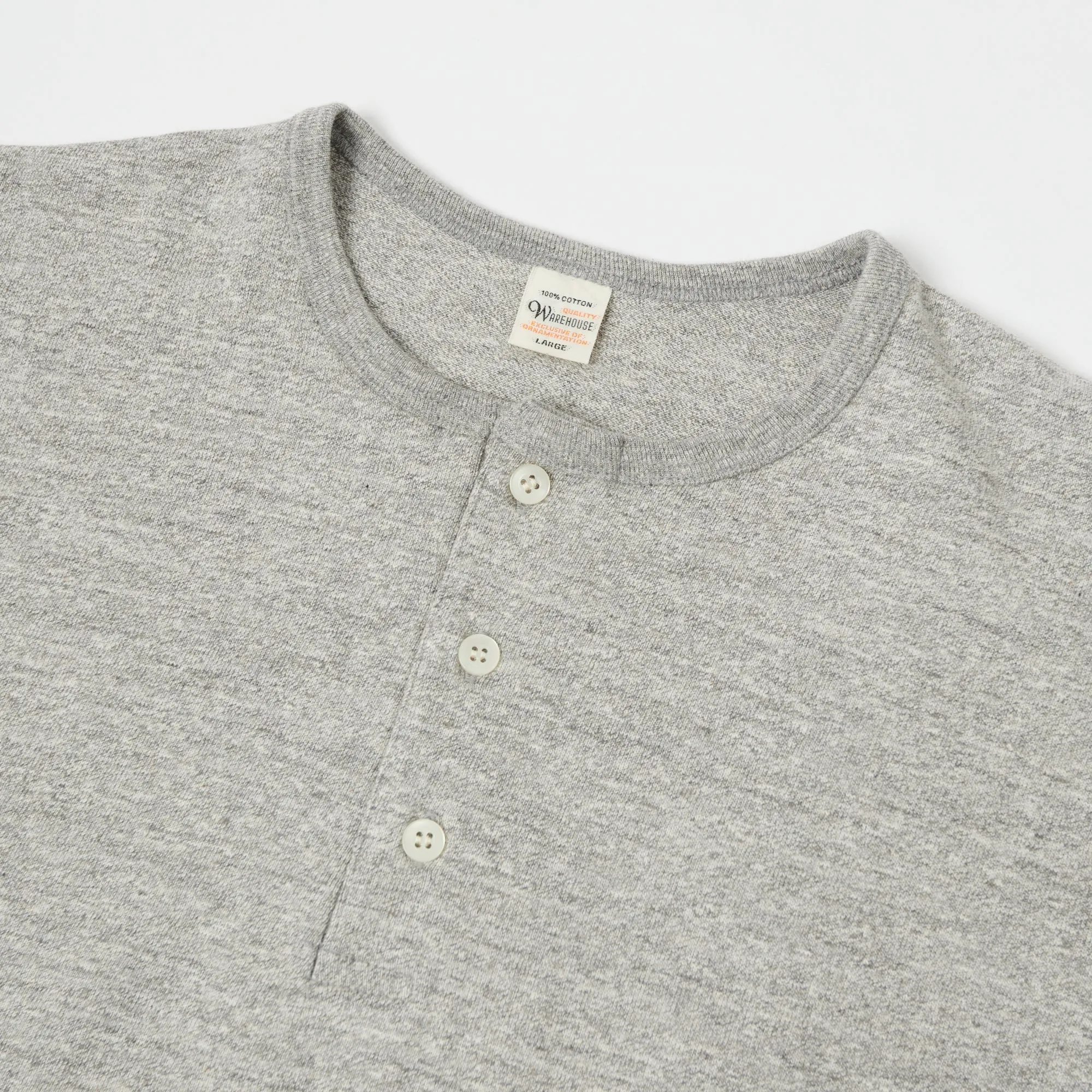 Warehouse & Co 4058 Baseball Henley - Heather Grey/Ash sold by Son of a Stag product image thumbnail 2