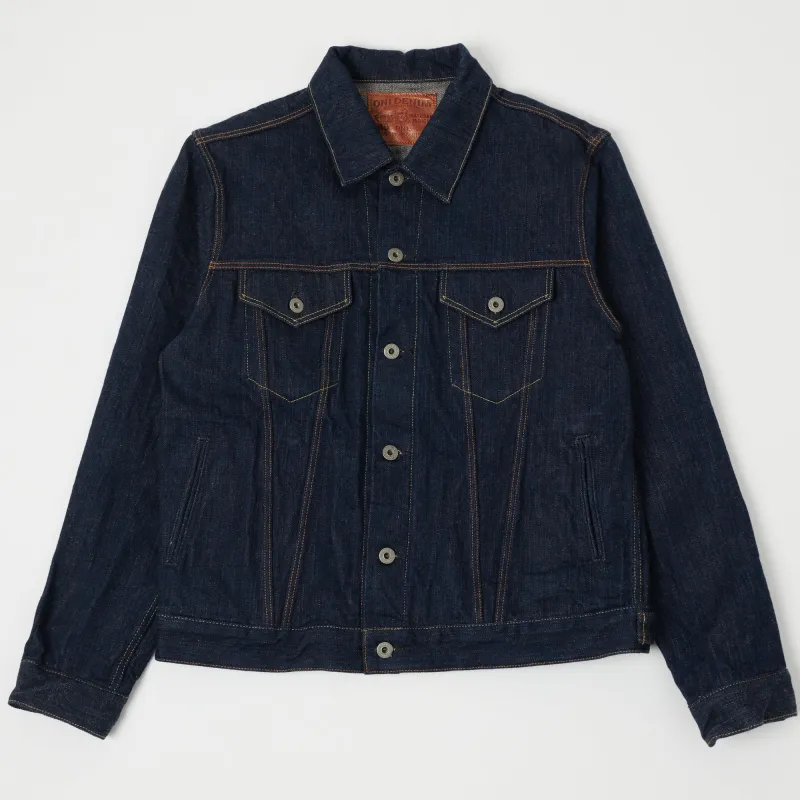 ONI Denim 02525P-SHM 'Kiwami' Semi Hand Made 16oz Type III Denim Jacket - Rinsed sold by Son of a Stag